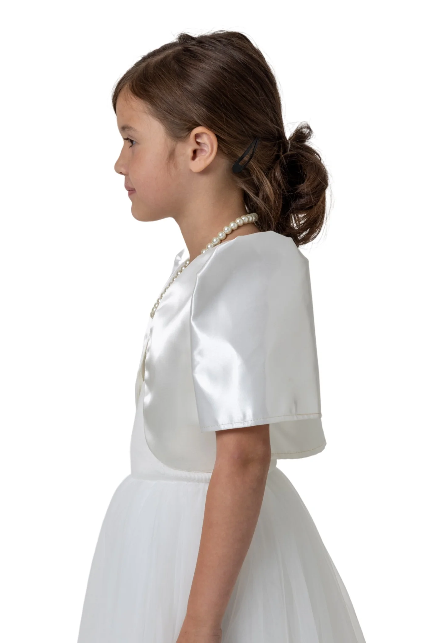 AR06 - Girls' Satin Bolero Beige - Filipiniana - Image 3