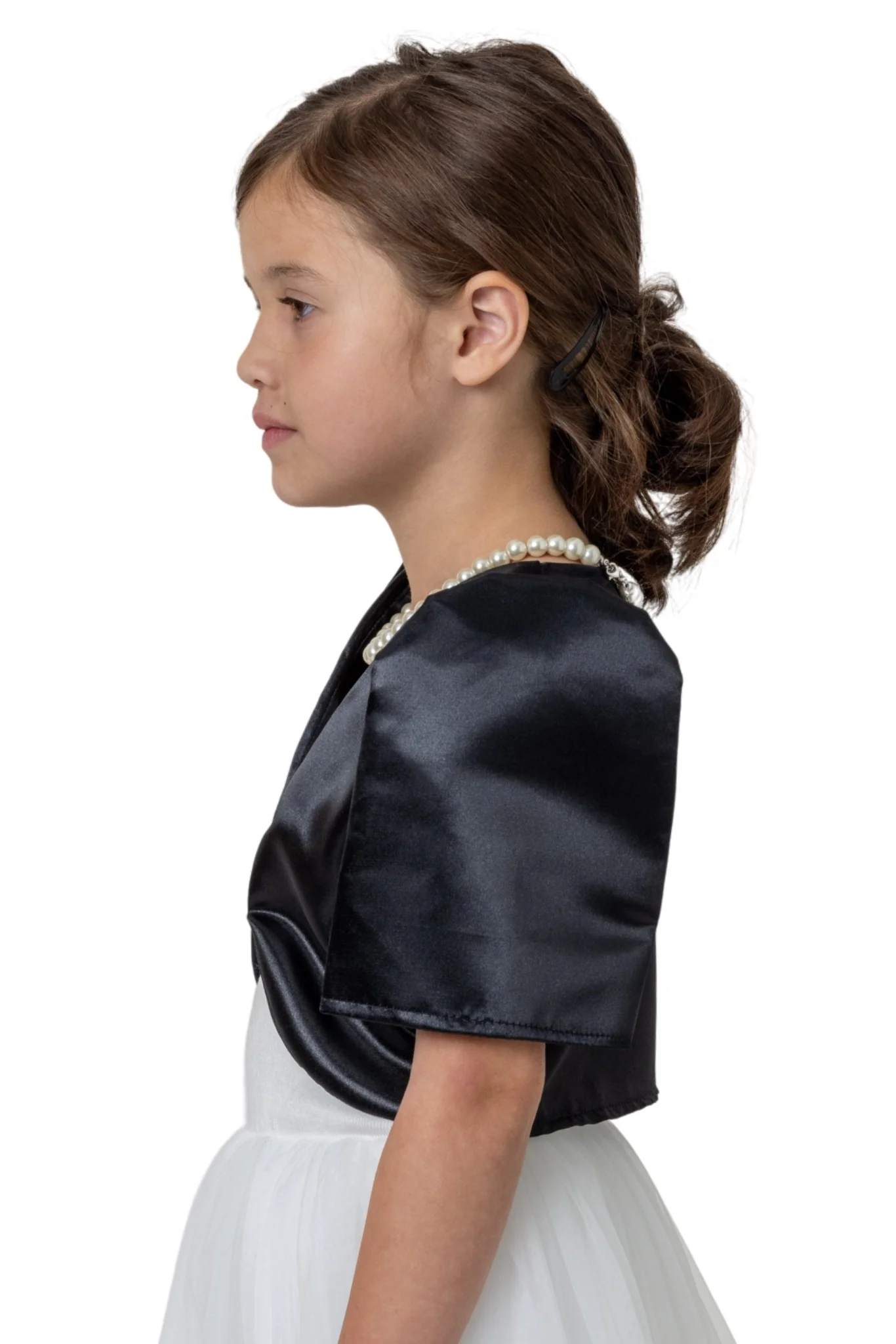 AR07 - Girls' Satin Bolero Black - Filipiniana - Image 3