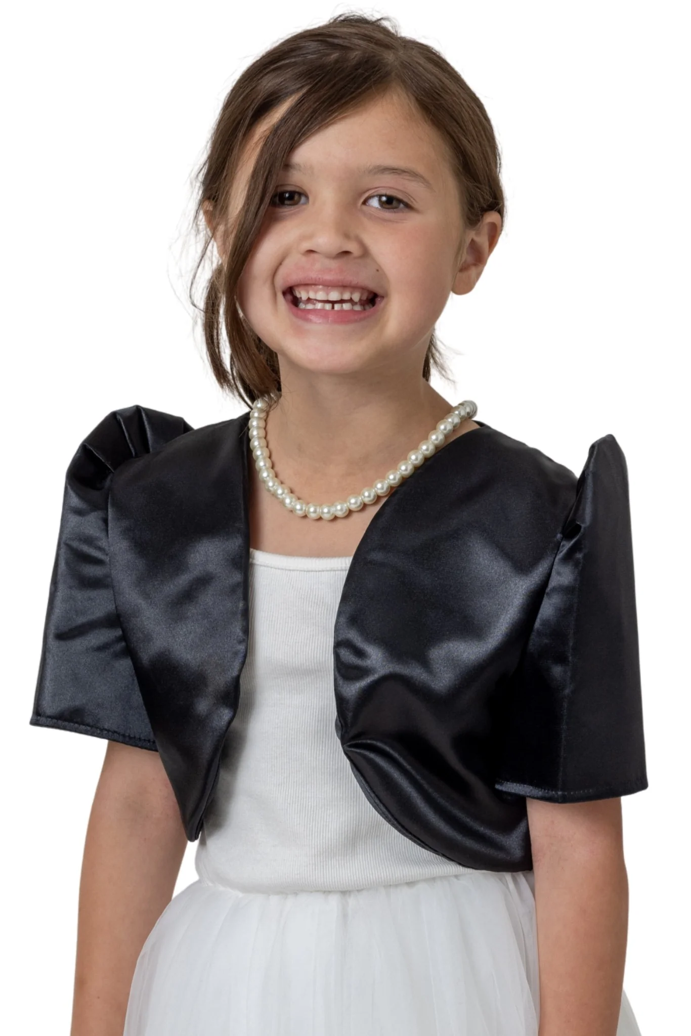 AR07 - Girls' Satin Bolero Black - Filipiniana - Image 4