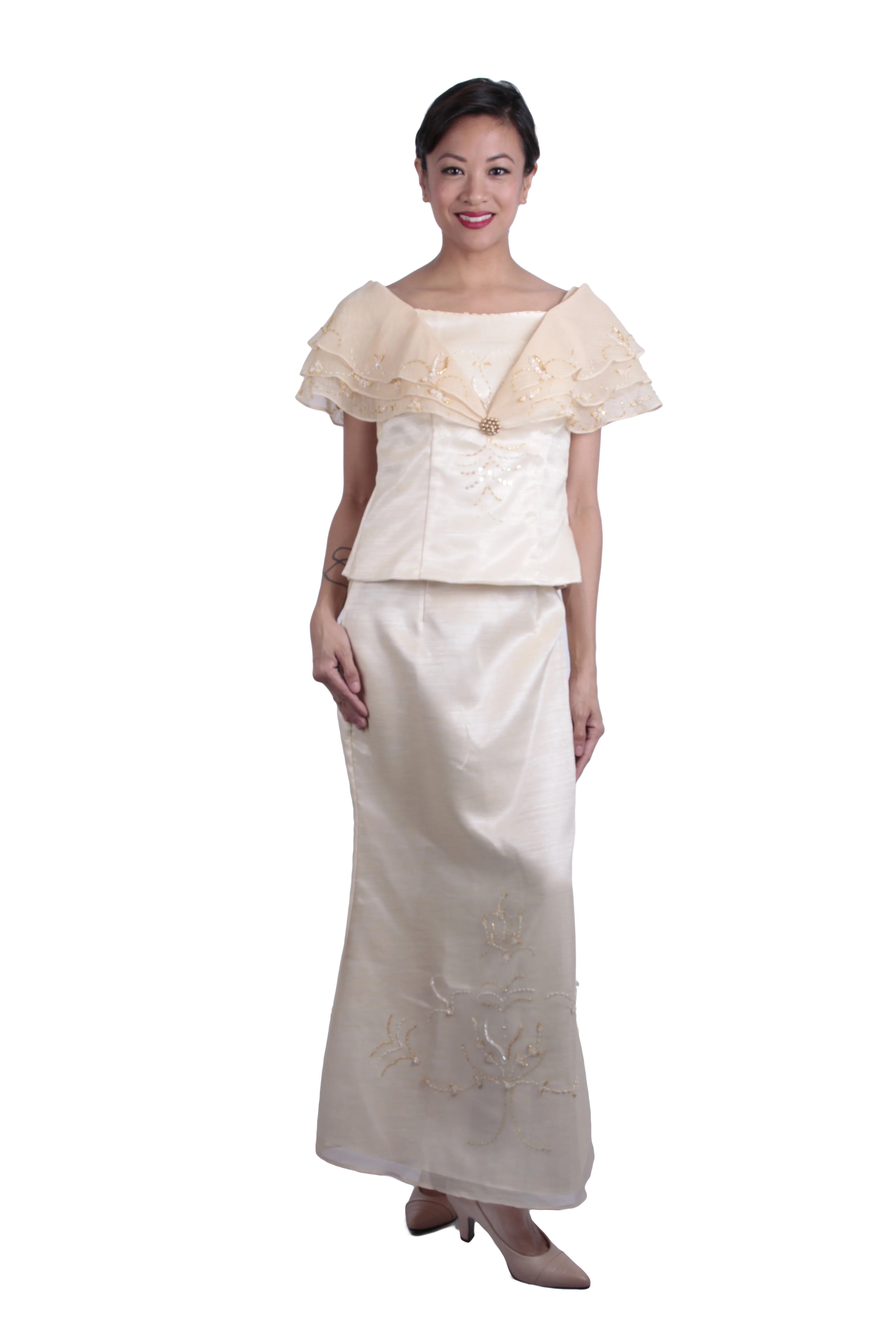 WS07 - MADE-TO-ORDER - Baro't Saya with Three-Layer Alampay - Filipiniana