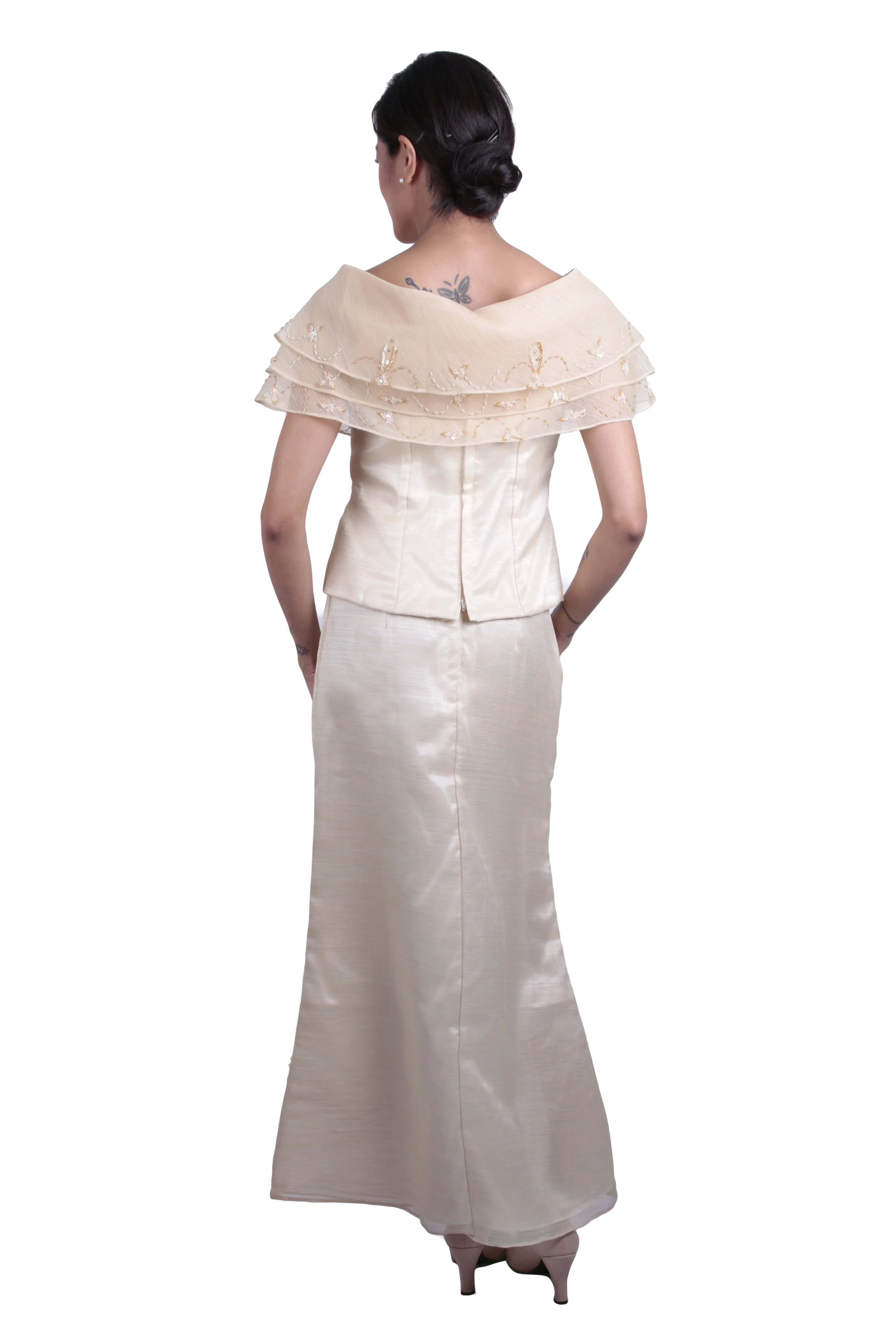 WS07 - MADE-TO-ORDER - Baro't Saya with Three-Layer Alampay - Filipiniana - Image 3