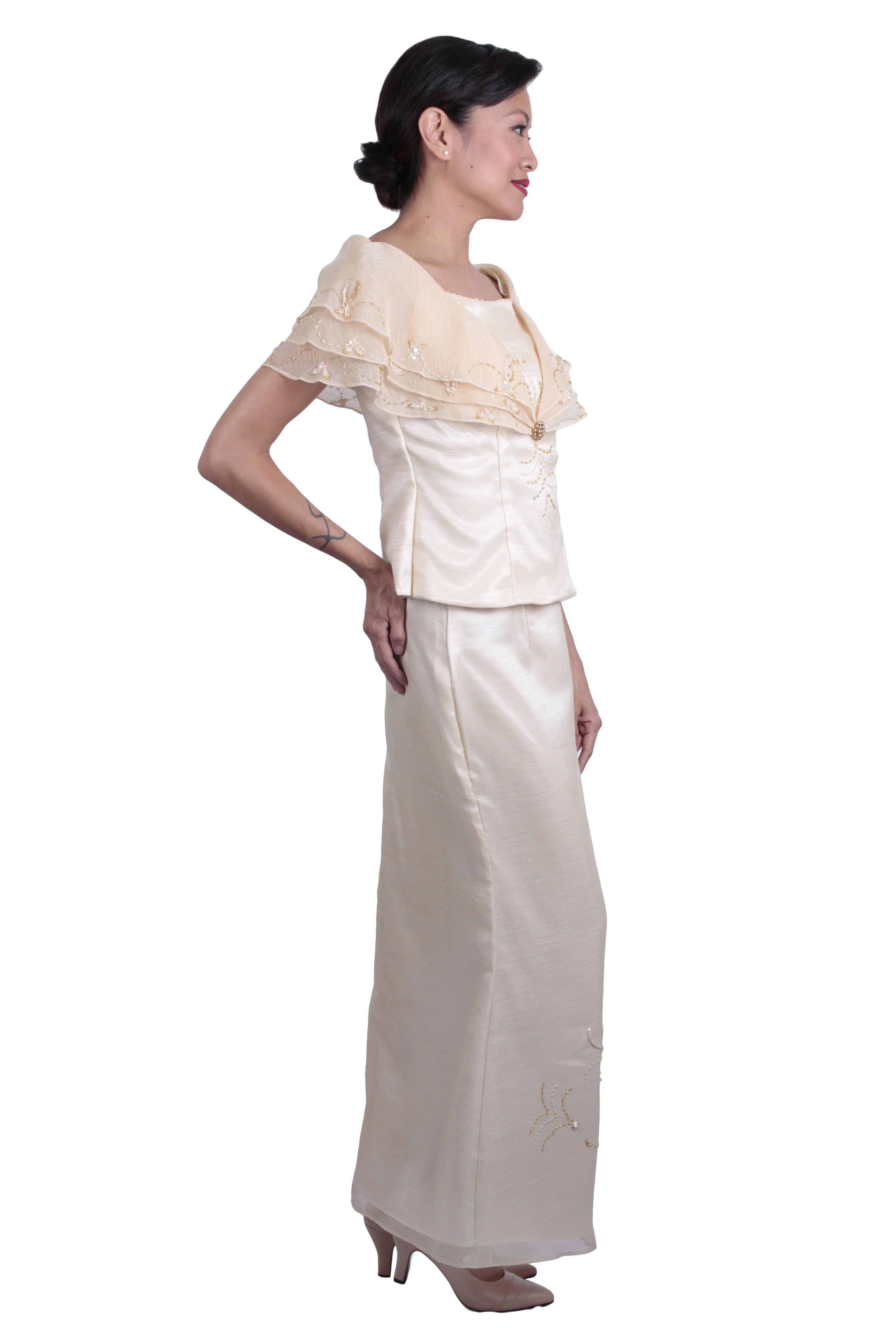 WS07 - MADE-TO-ORDER - Baro't Saya with Three-Layer Alampay - Filipiniana - Image 4