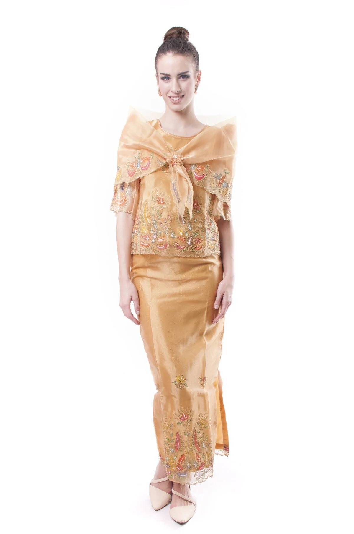 WS02 - Baro't Saya with Alampay Gold - Filipiniana