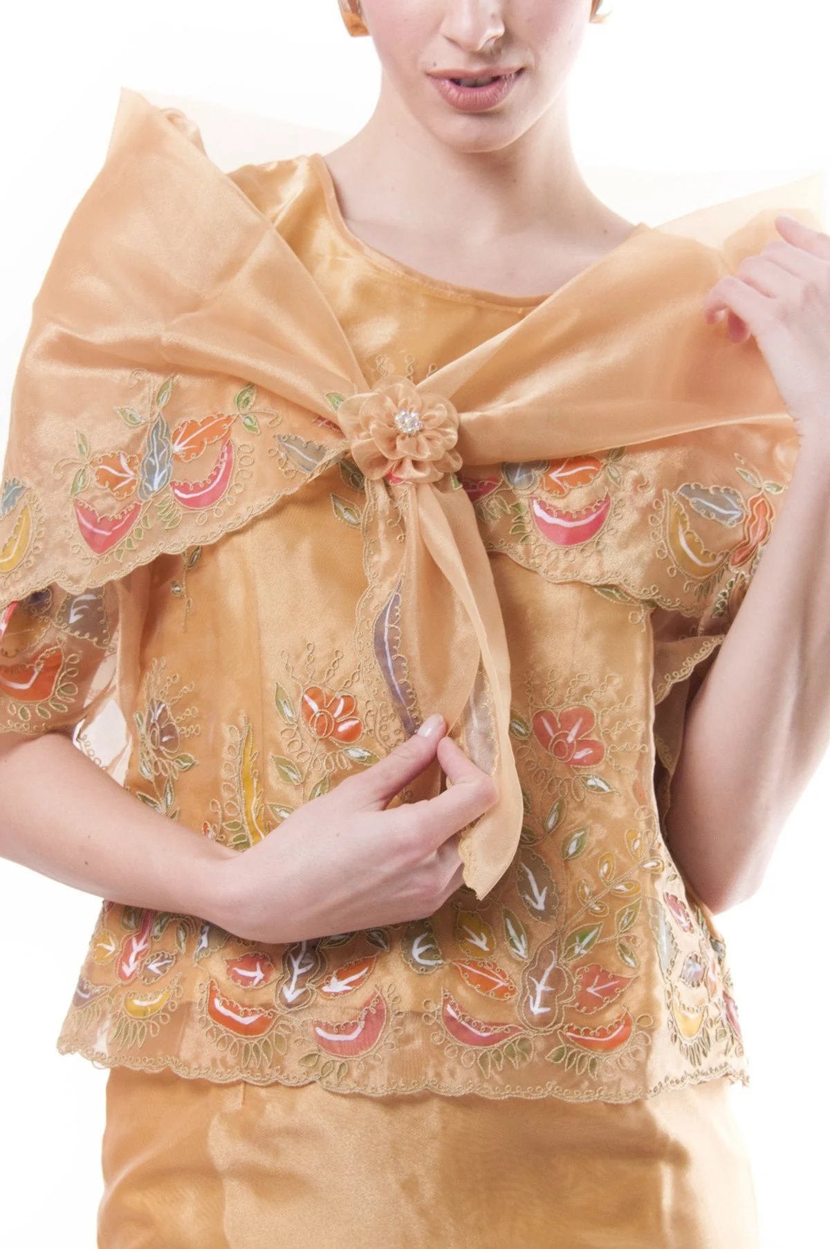 WS02 - Baro't Saya with Alampay Gold - Filipiniana - Image 3