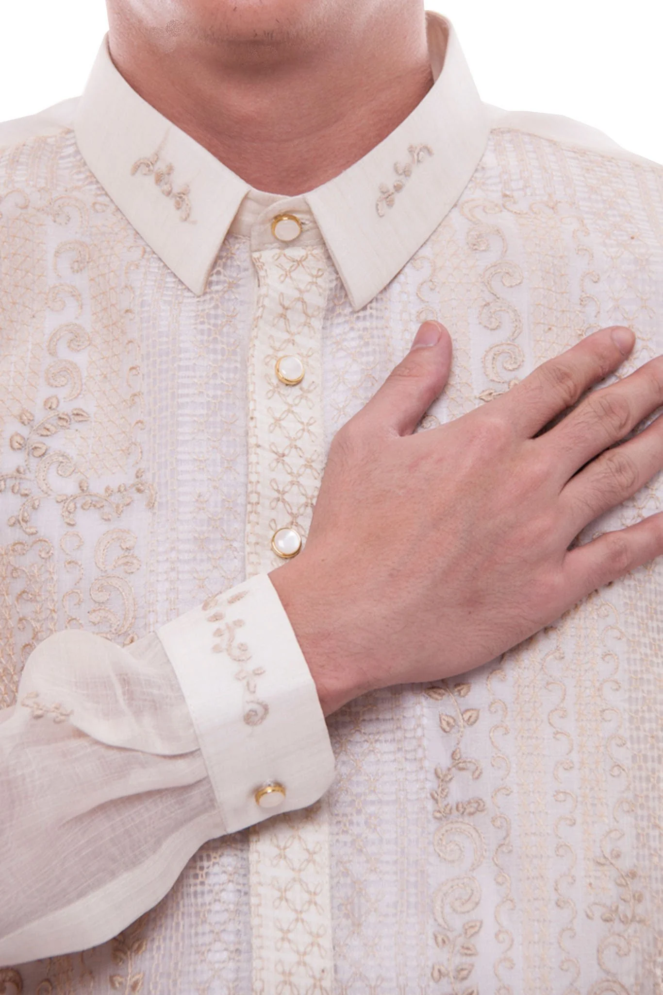 MC02 - Cocoon Pina Calado Style Barong Tagalog - Image 3