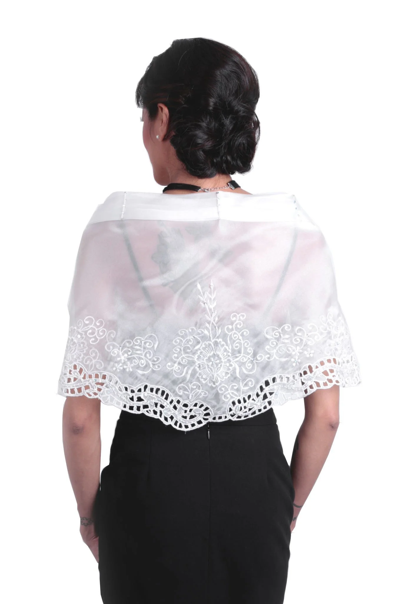 WA14 - Cutwork Alampay White - Filipiniana - Image 3