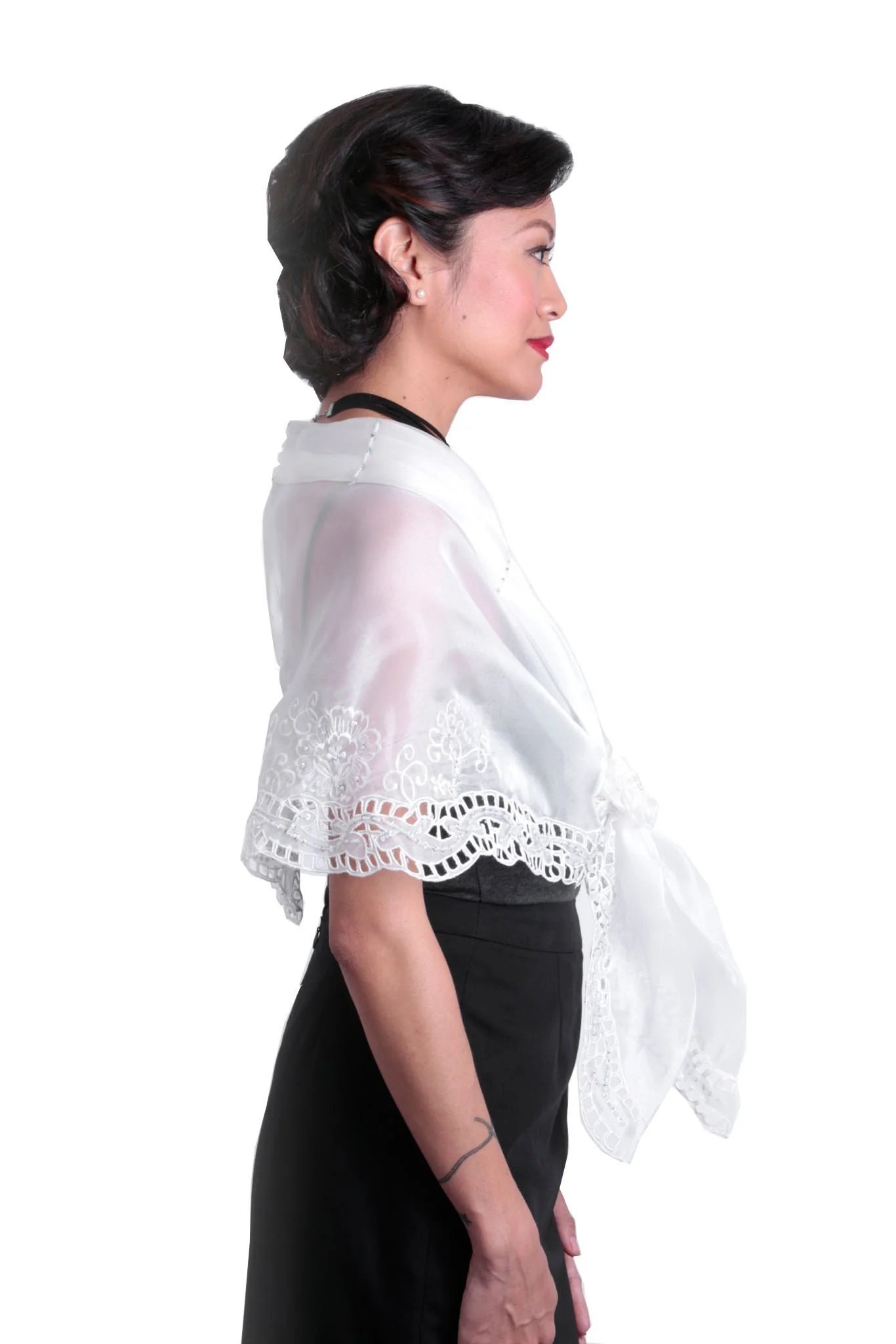 WA14 - Cutwork Alampay White - Filipiniana - Image 4