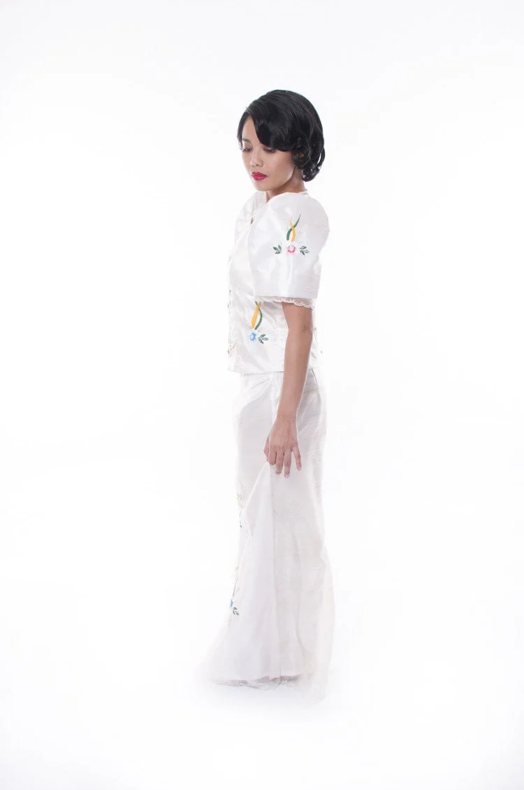 WS17 - MADE-TO-ORDER - Filipiniana Terno with Butterfly Sleeves - Image 6
