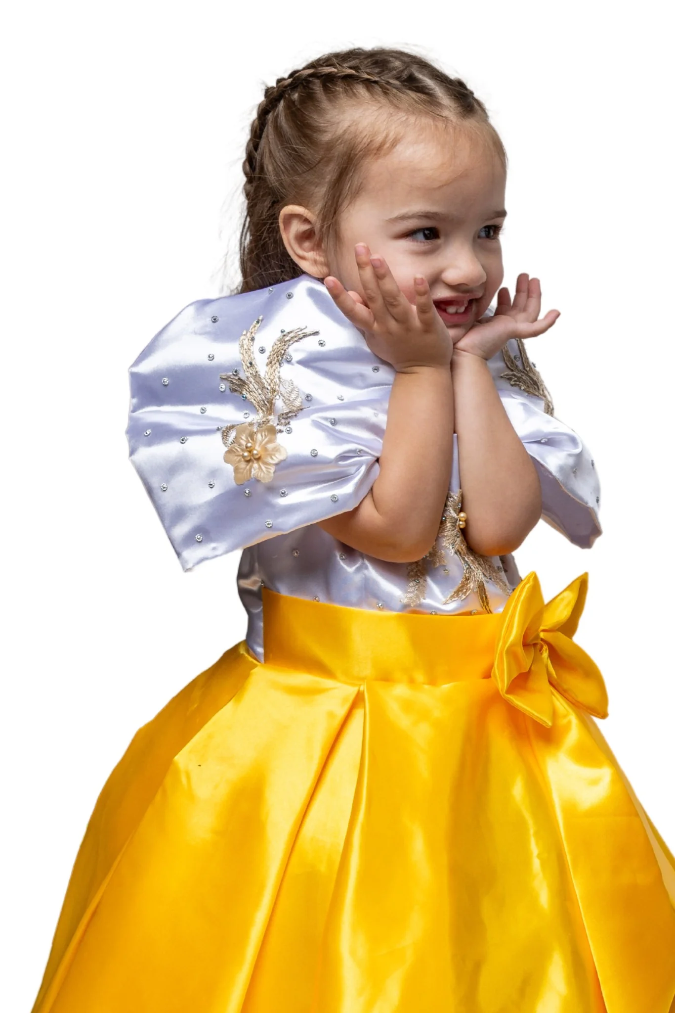 GD04 - Filipiniana Princess Dress Yellow - Image 4