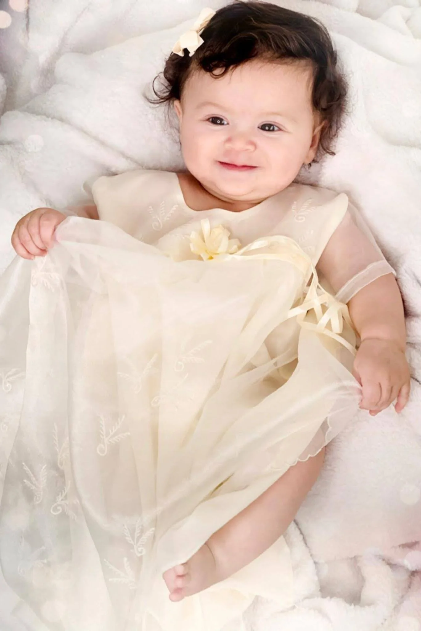 GS02 - Girls' Baptism Dress Beige - Image 3