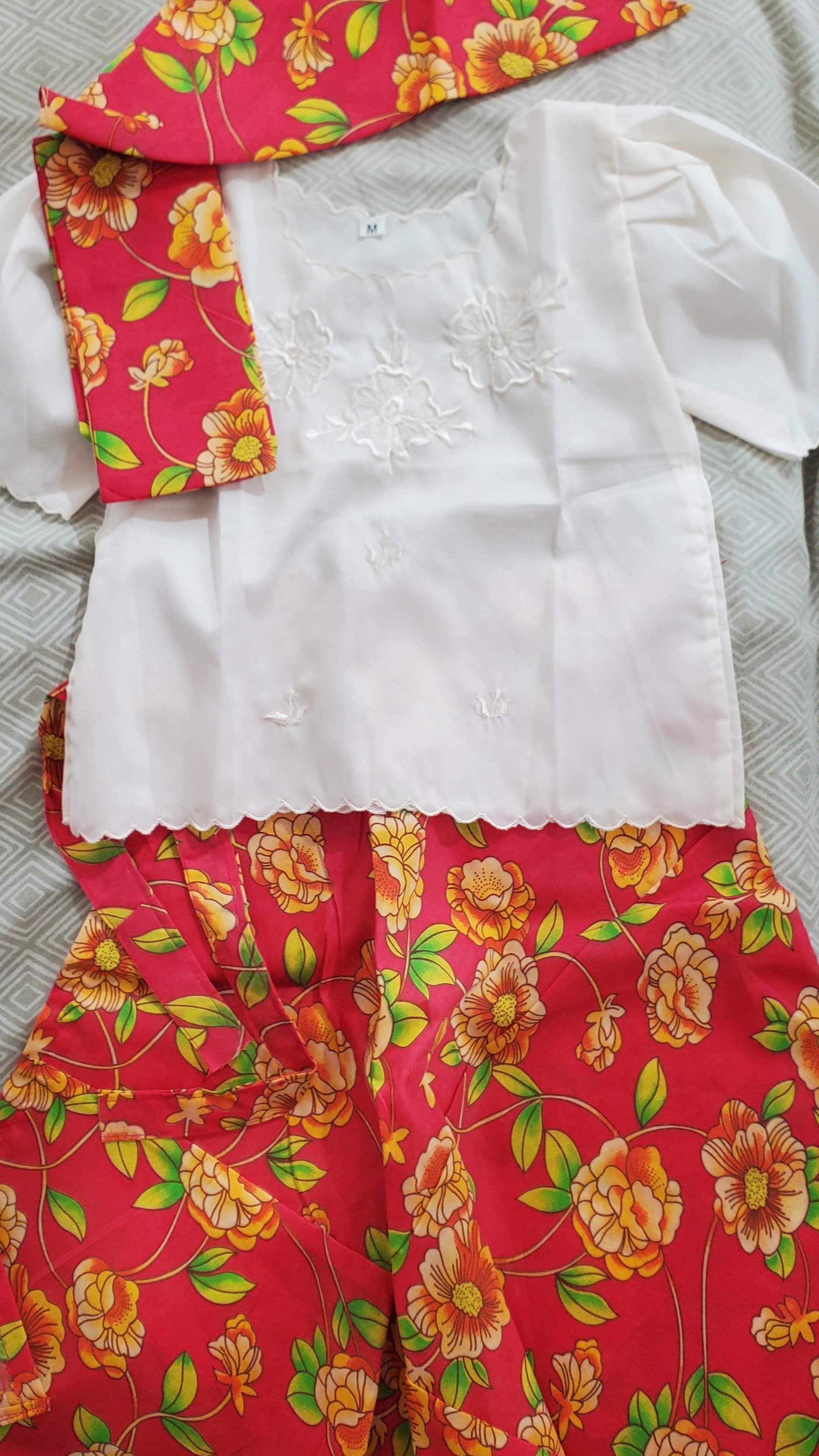 GS05 - MADE-TO-ORDER - Girls' Baro't Saya Floral Set 001 - Image 6
