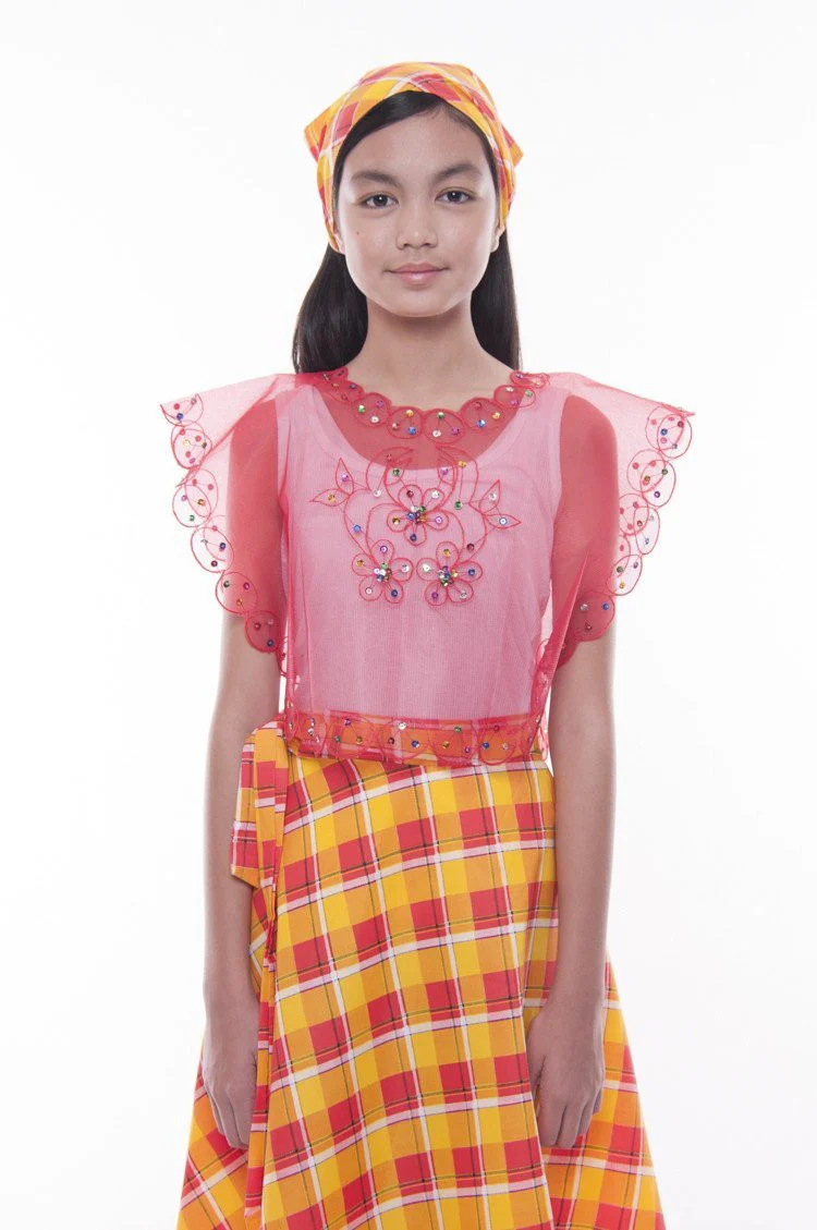 GS04 - MADE-TO-ORDER - Girls' Baro't Saya Red Set - Image 3