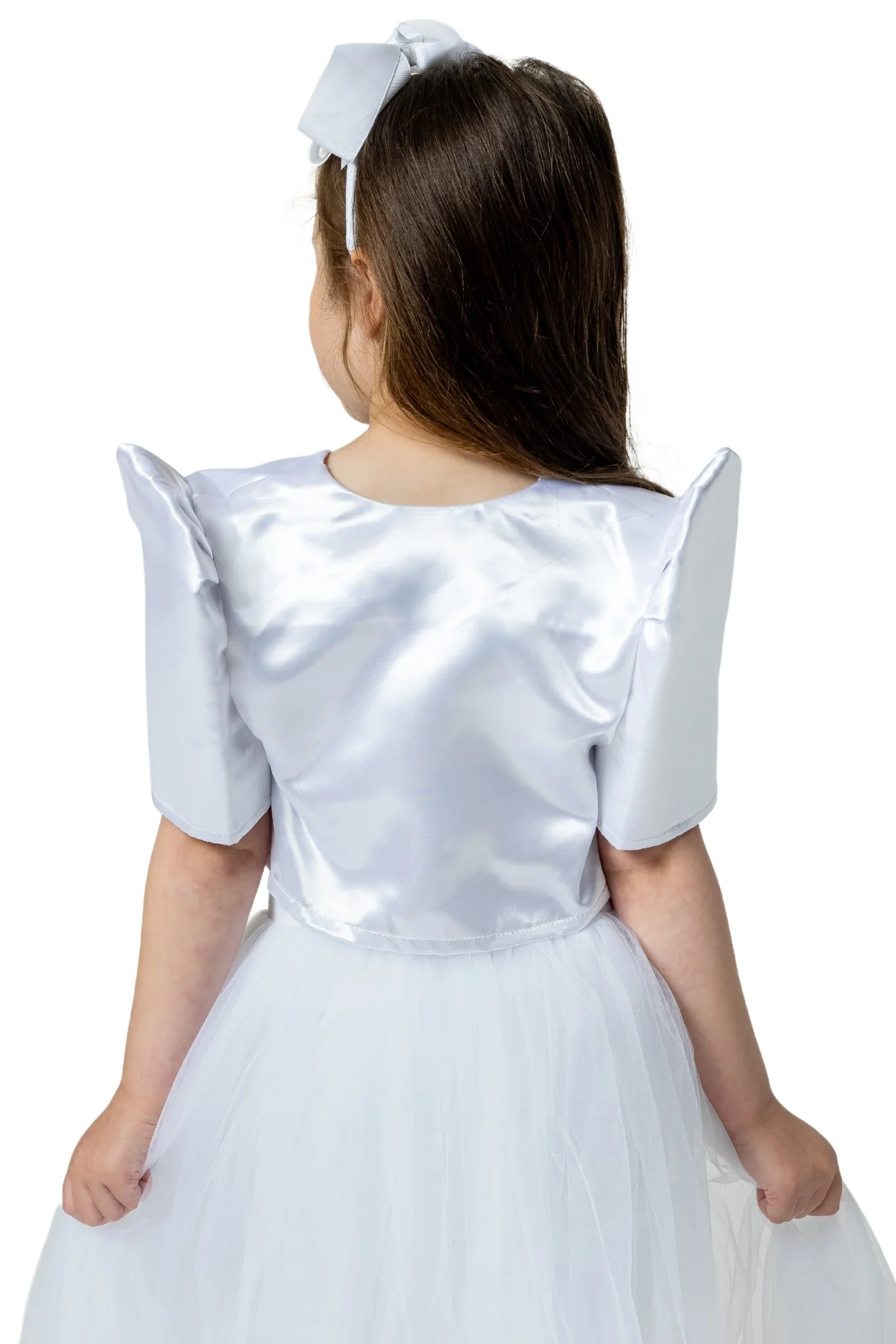 AR01 - Girls' Satin Bolero White - Filipiniana - Image 2
