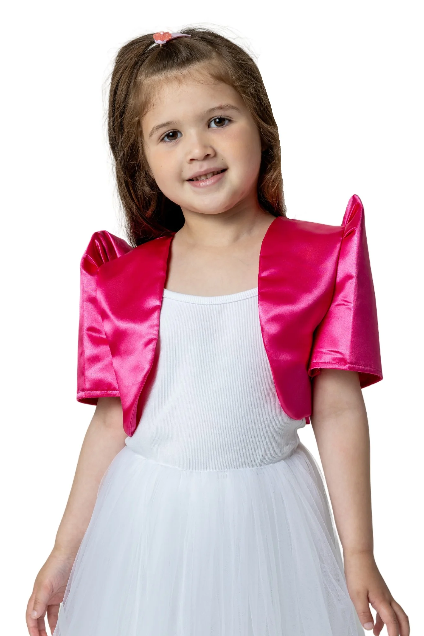 AR02 - Girls' Satin Bolero Pink - Filipiniana
