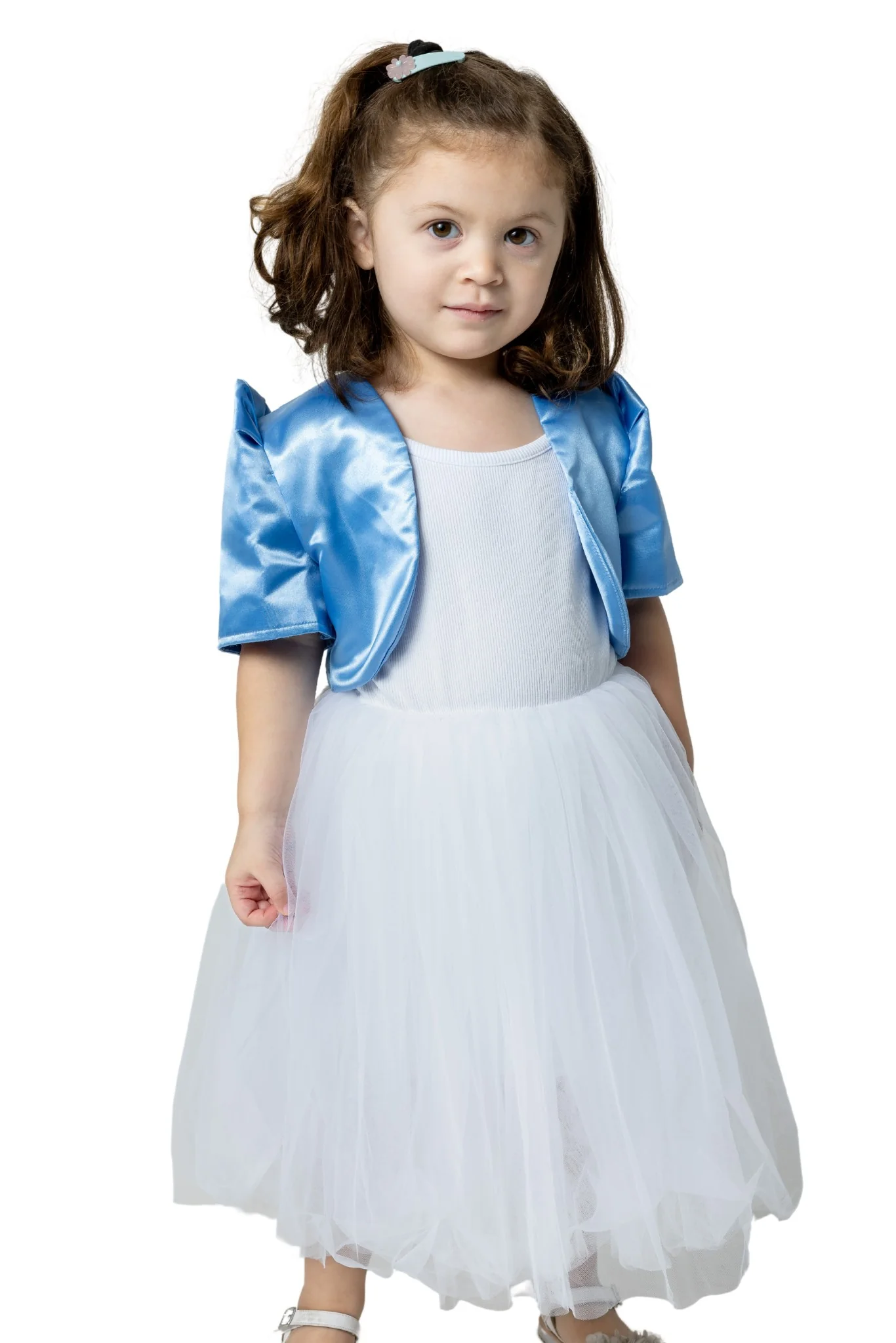 AR04 - Girls' Satin Bolero Blue - Filipiniana - Image 4