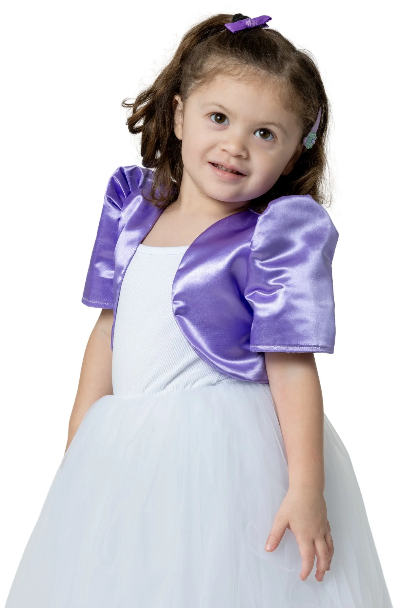 AR05 - Girls' Satin Bolero Purple - Filipiniana