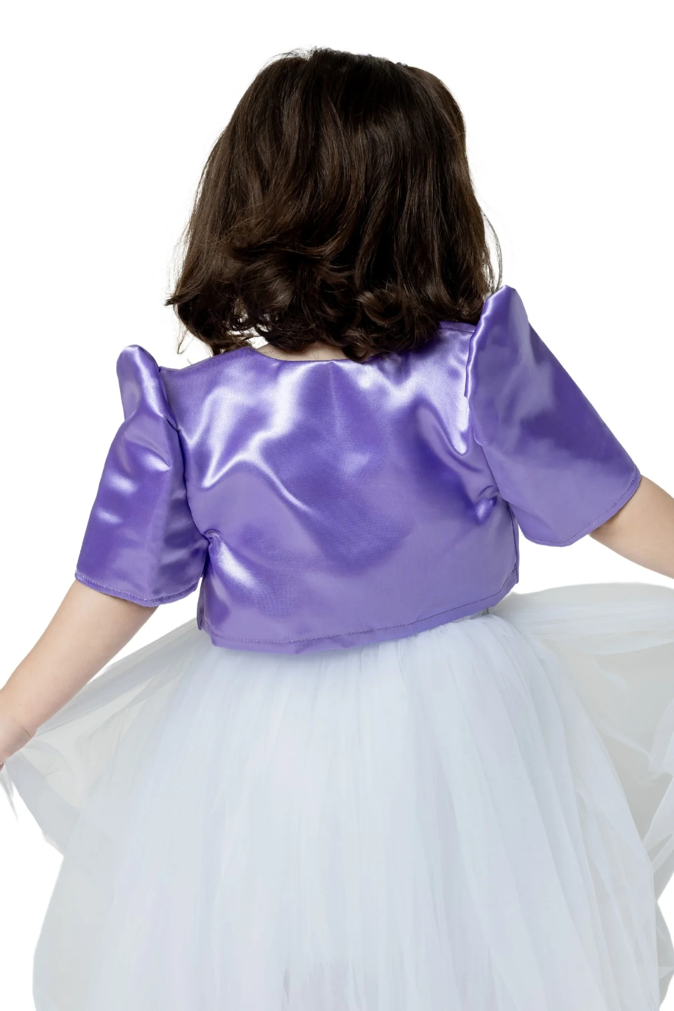 AR05 - Girls' Satin Bolero Purple - Filipiniana - Image 2