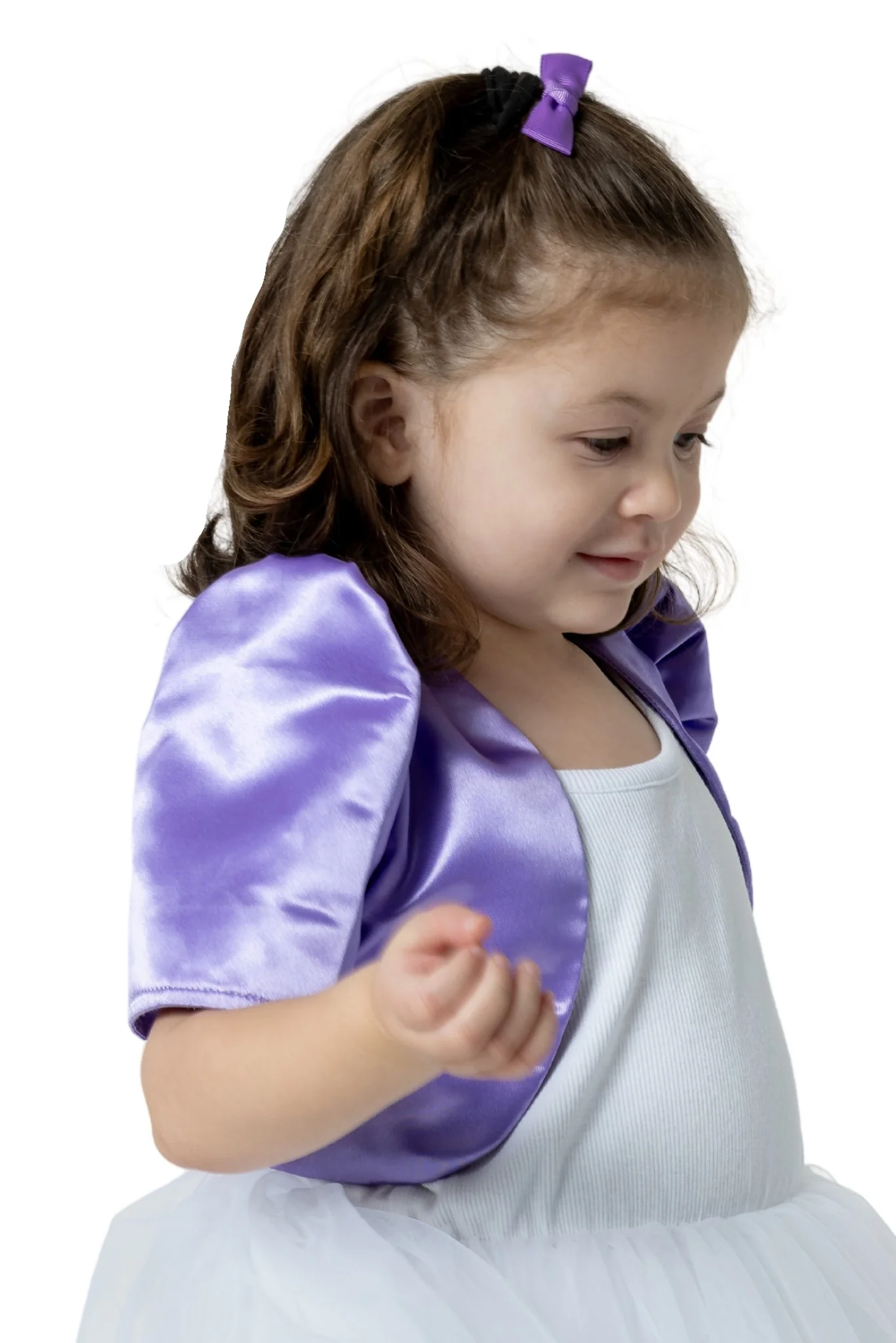 AR05 - Girls' Satin Bolero Purple - Filipiniana - Image 3