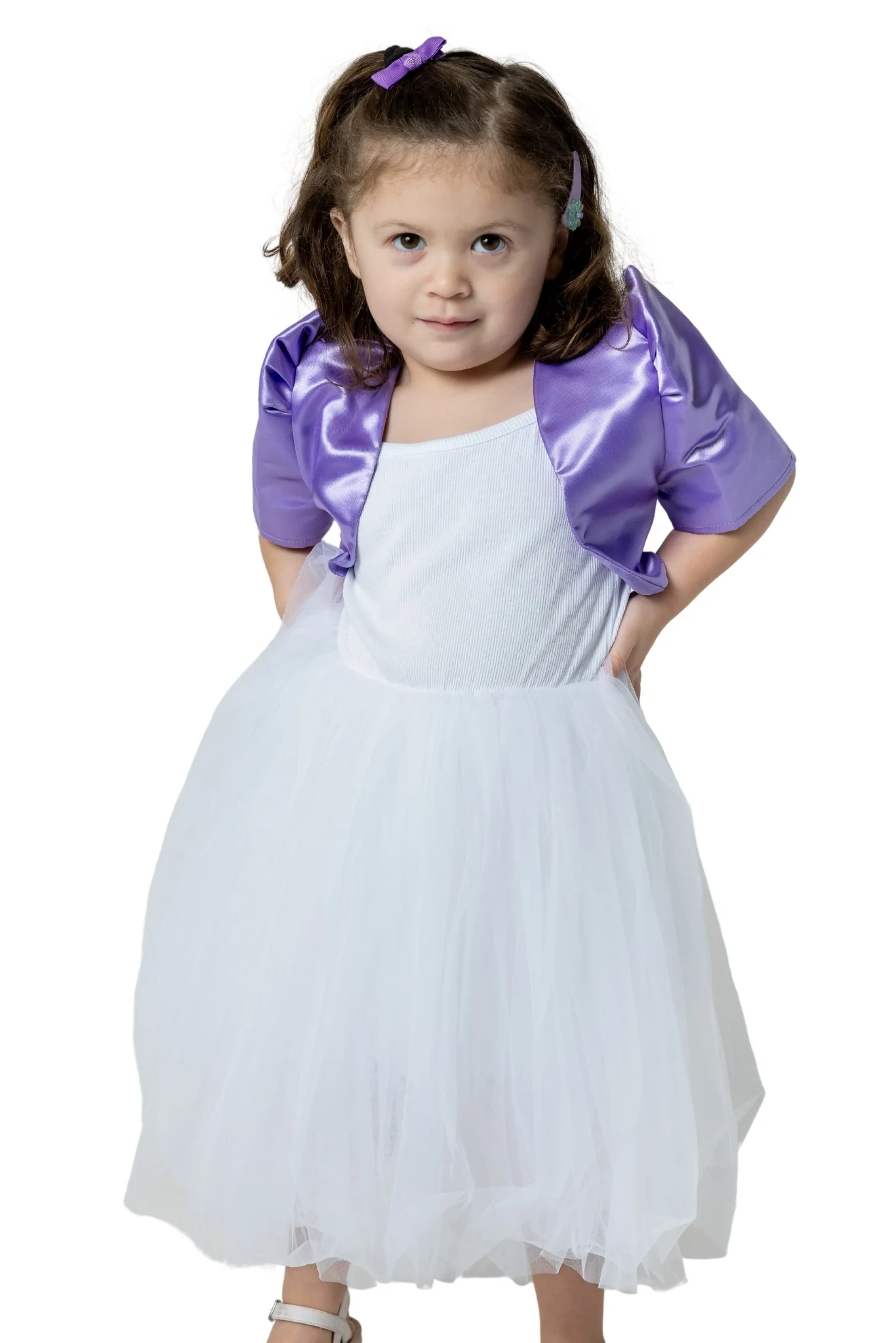 AR05 - Girls' Satin Bolero Purple - Filipiniana - Image 4