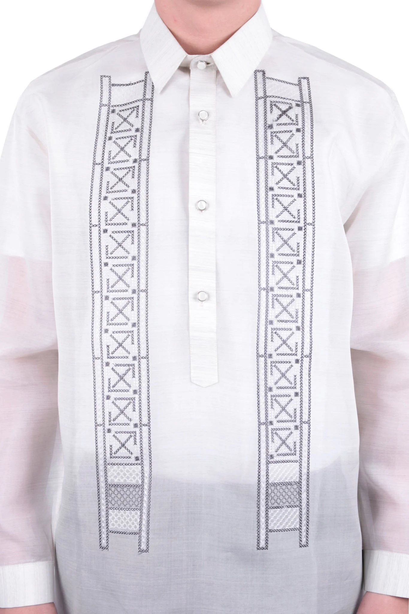 MJ33 - MADE-TO-ORDER - Jusi Pina Barong Tagalog Ethnic Burda - Image 4