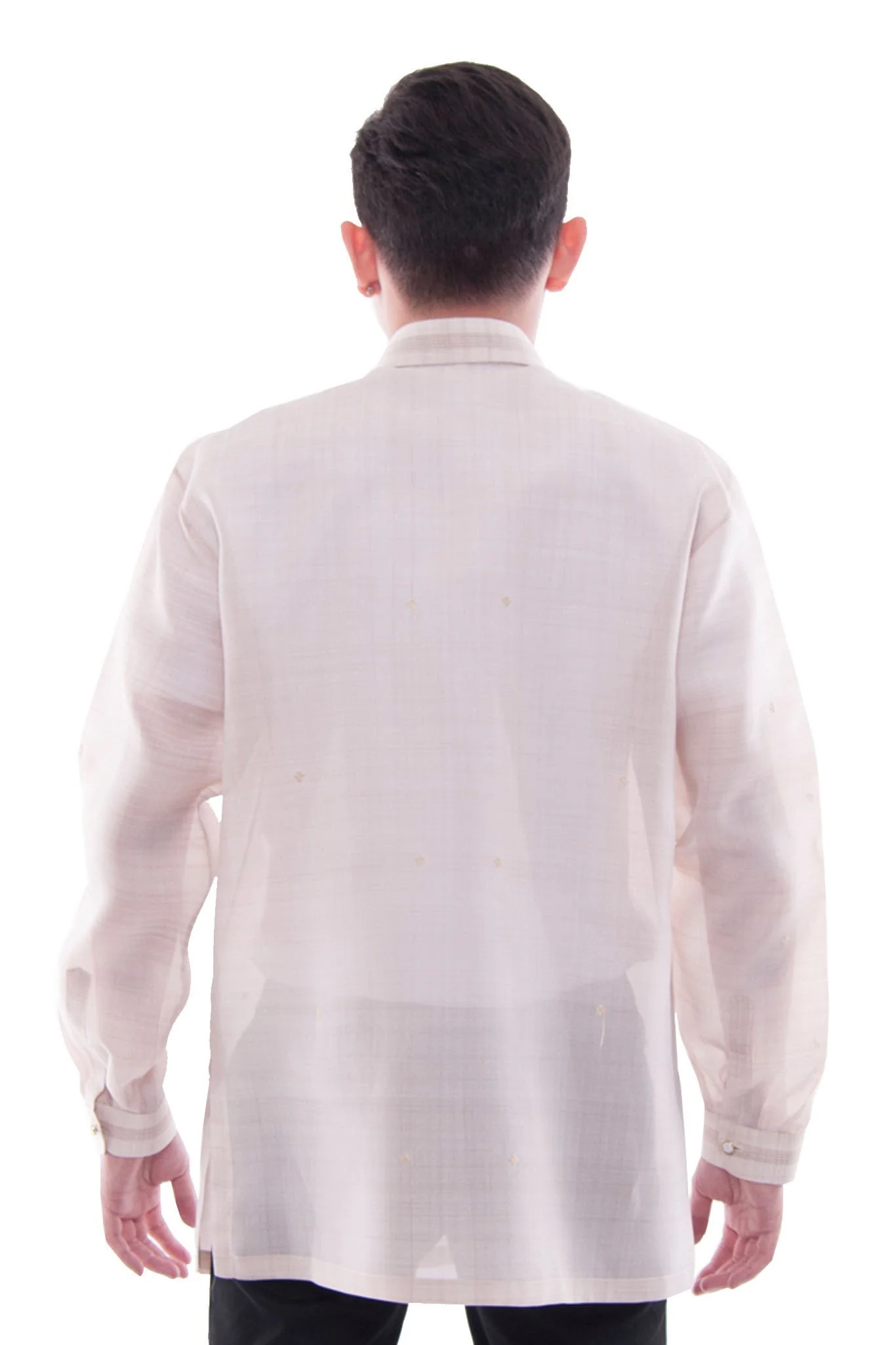MJ37 - MADE-TO-ORDER - Jusi Pina Barong Tagalog Painting & Burda Brown - Image 2