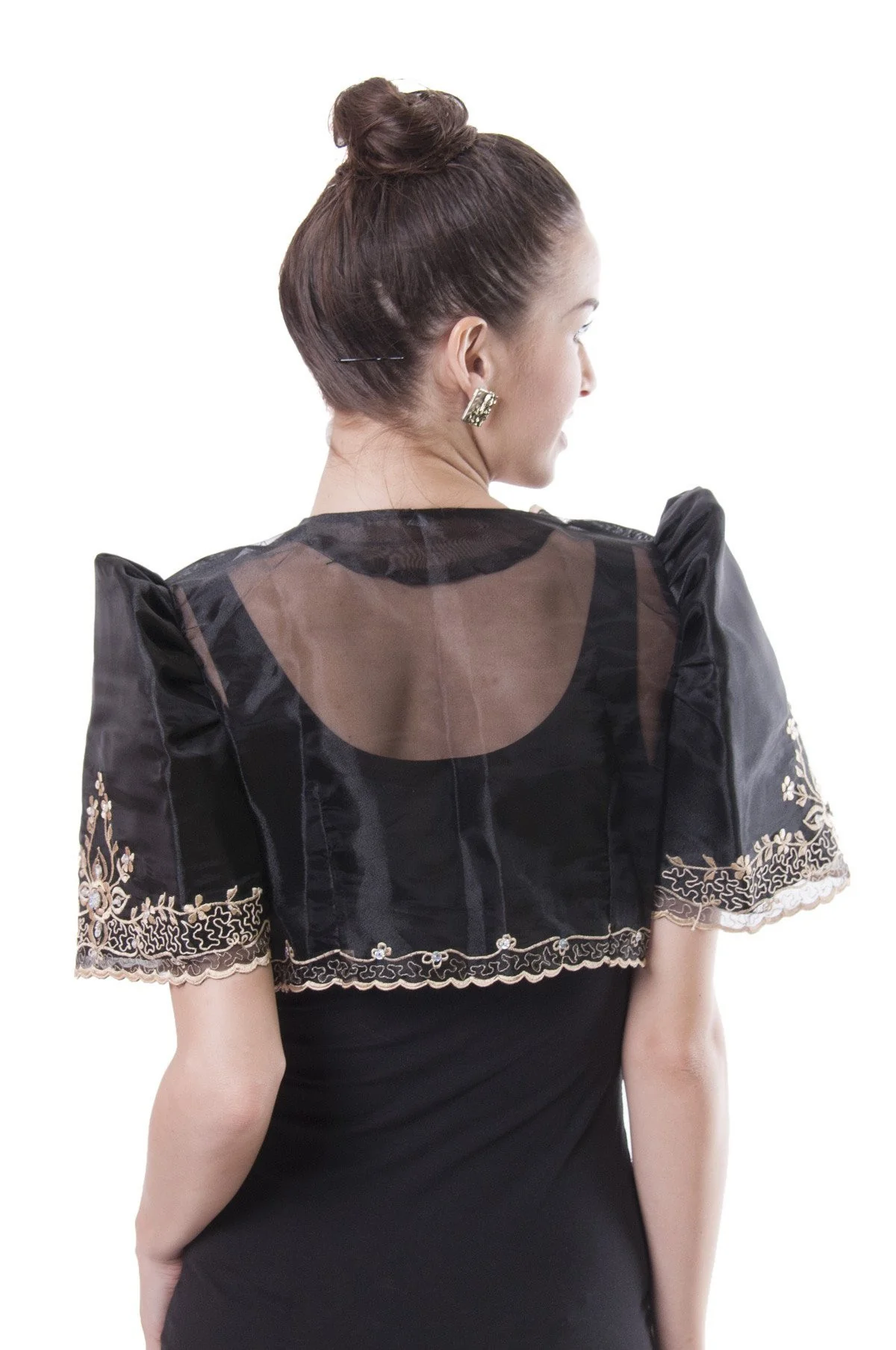 WR12 - Mestiza Bolero Black - Filipiniana (Has Plus Sizes) - Image 3