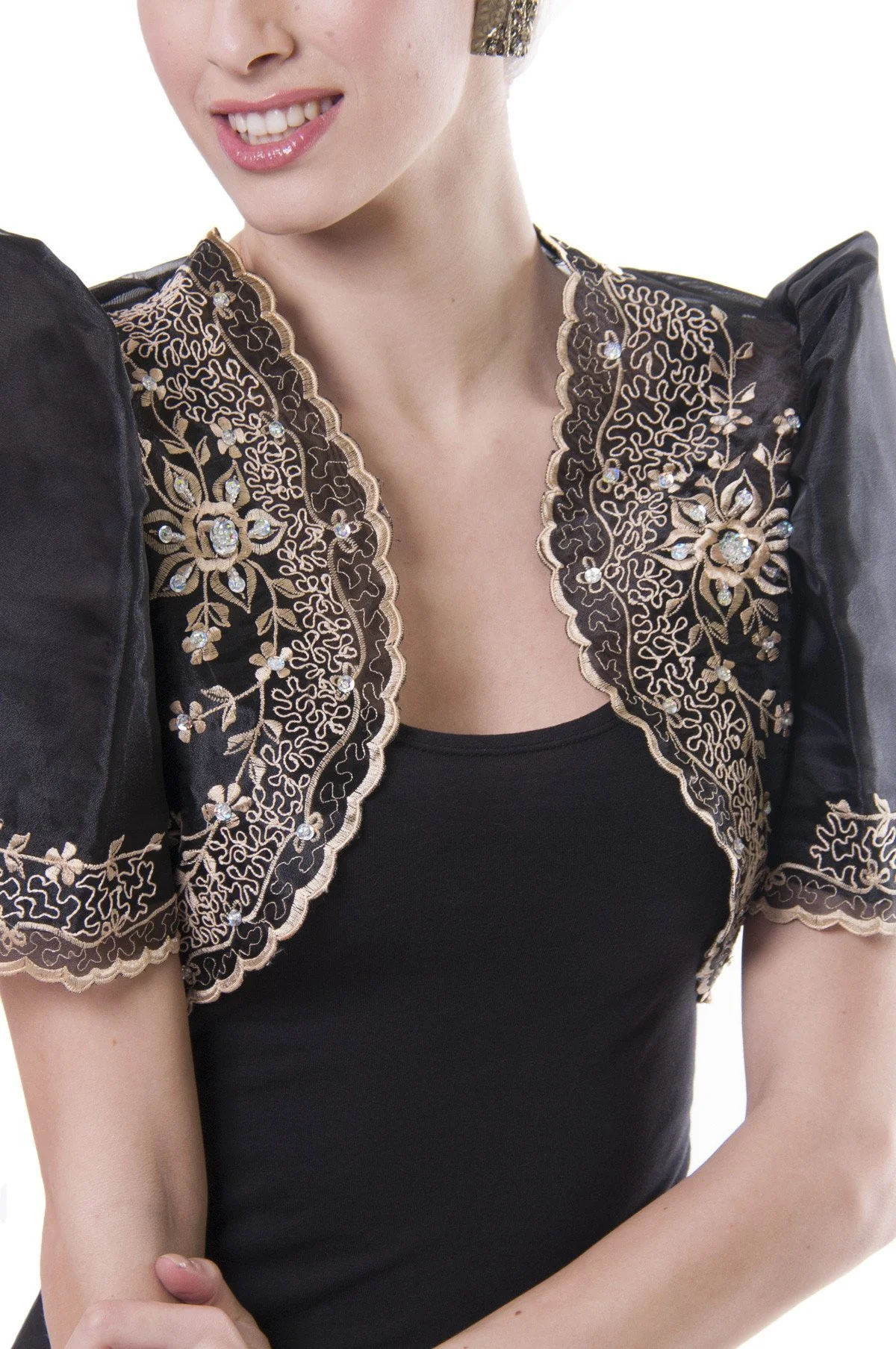 WR12 - Mestiza Bolero Black - Filipiniana (Has Plus Sizes) - Image 4
