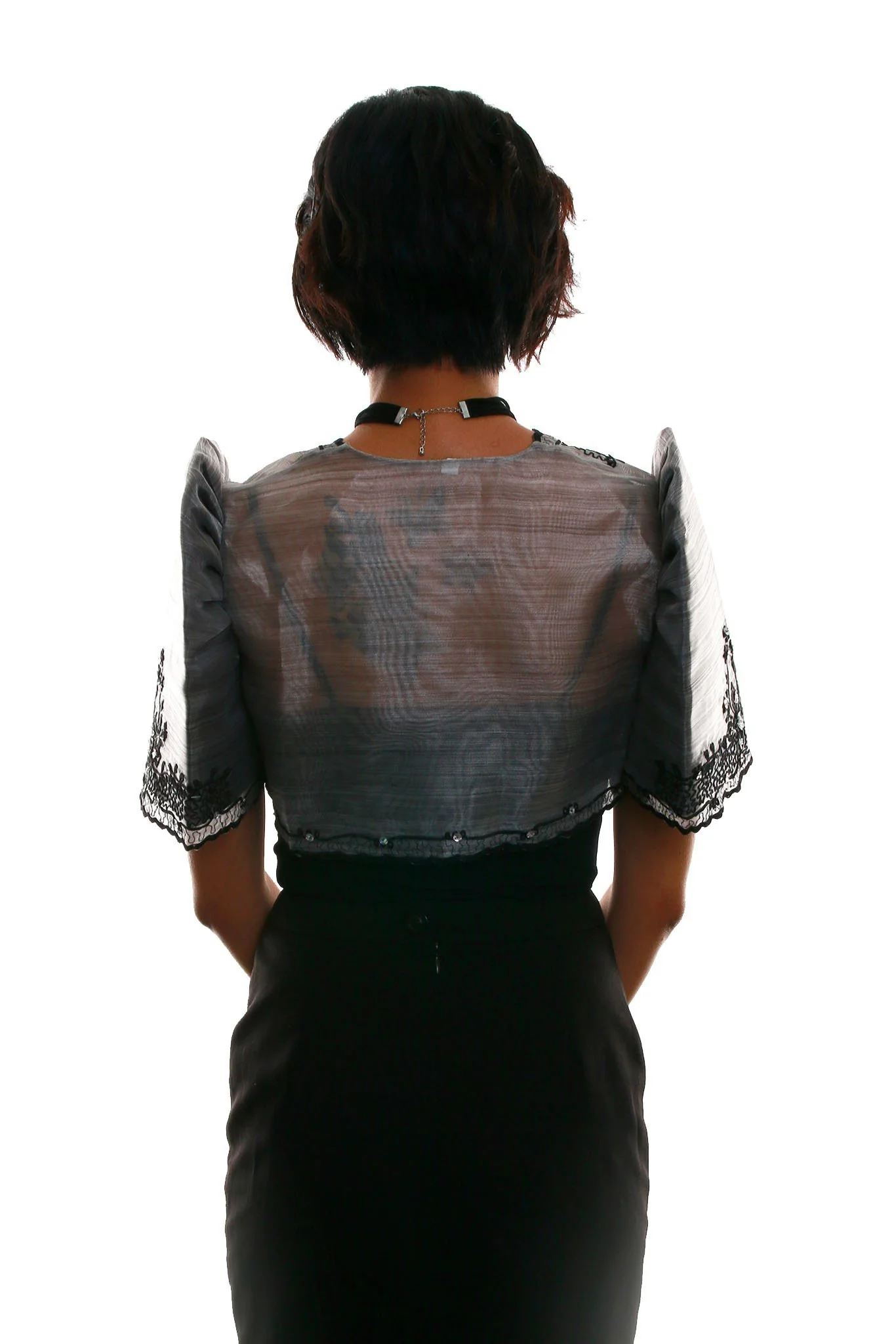 WR11 - Mestiza Bolero Dark Gray - Filipiniana - Image 3