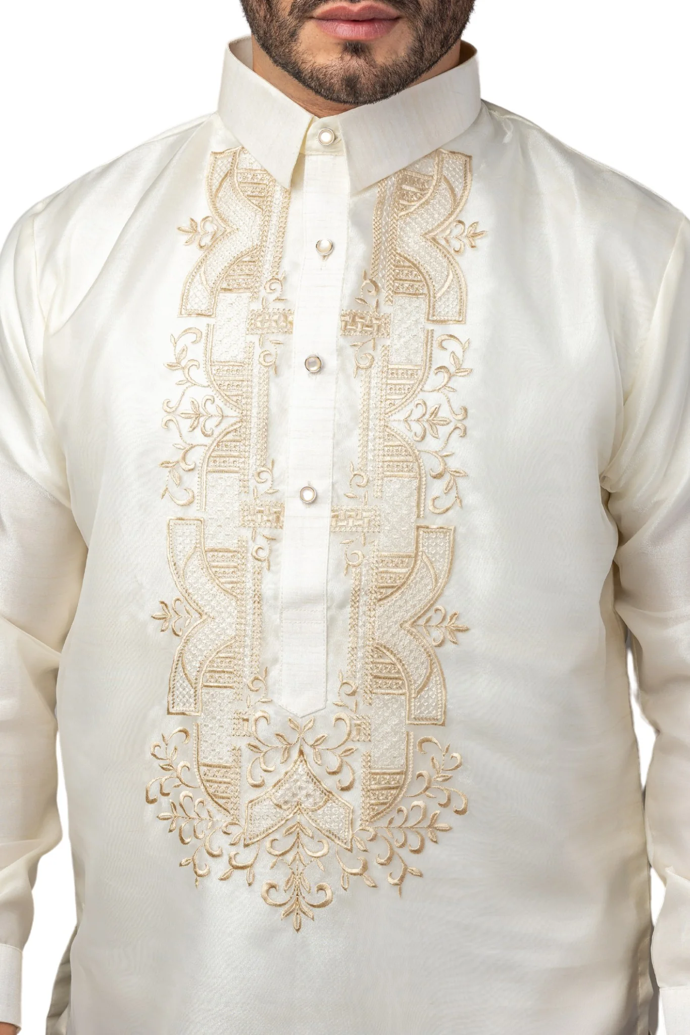 MO37 - Organza Pina Barong Tagalog with Lining - Image 3