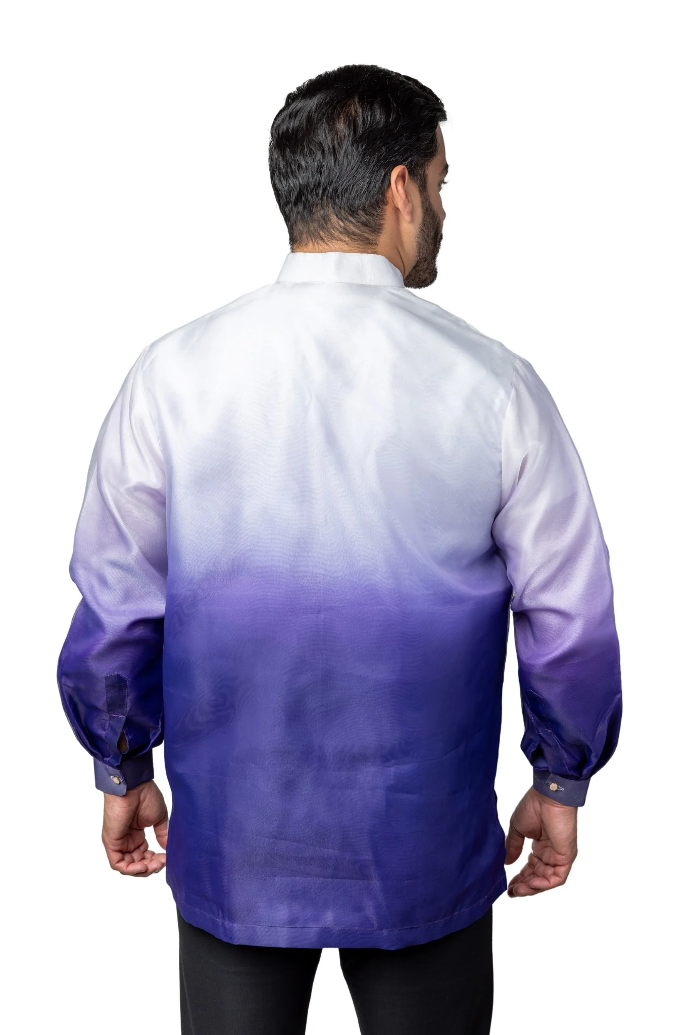 MO43 - Organza Barong Tagalog Monochromatic Purple - Image 2