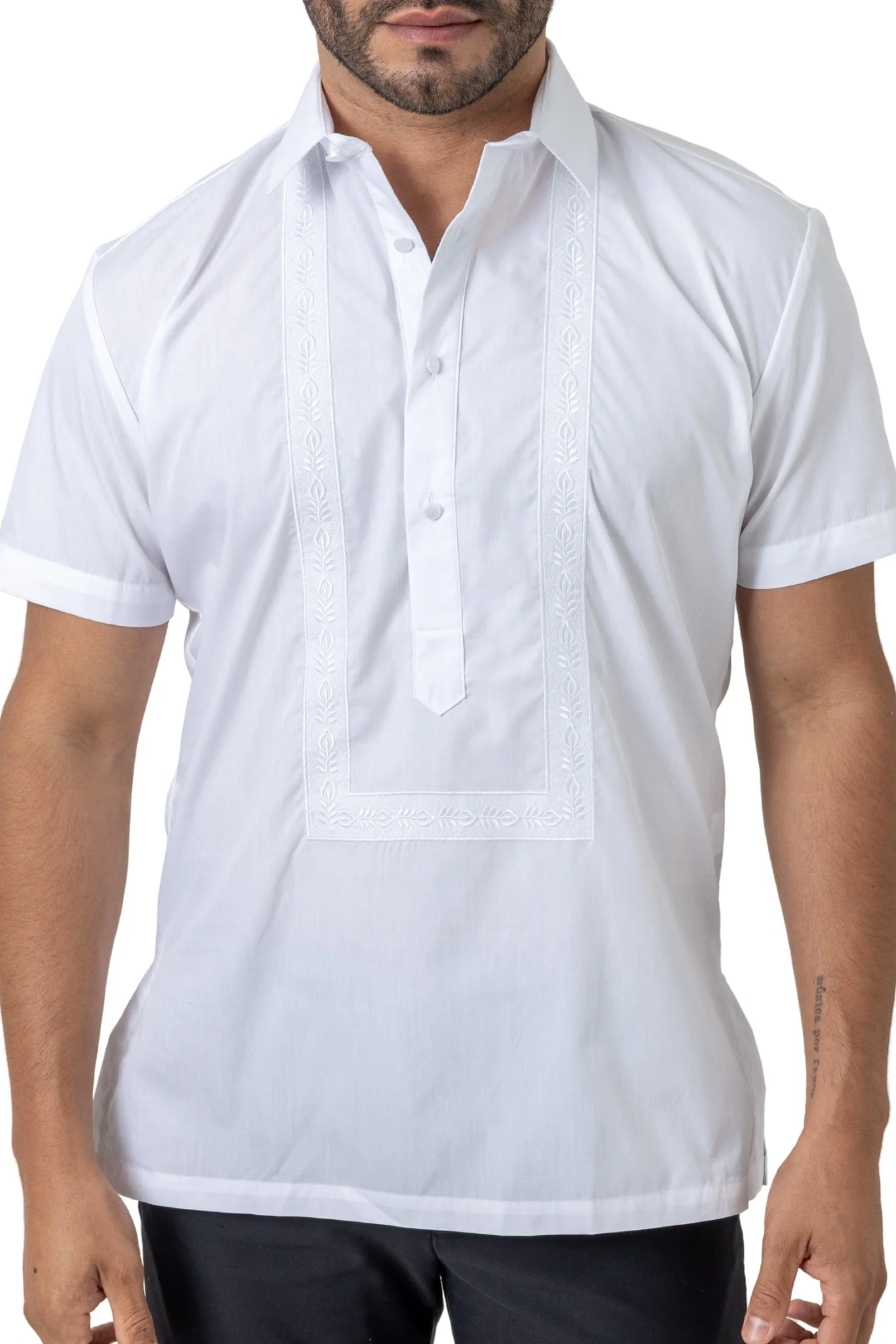 MY09 - Bihis Mayaman Polo Barong White - Image 3