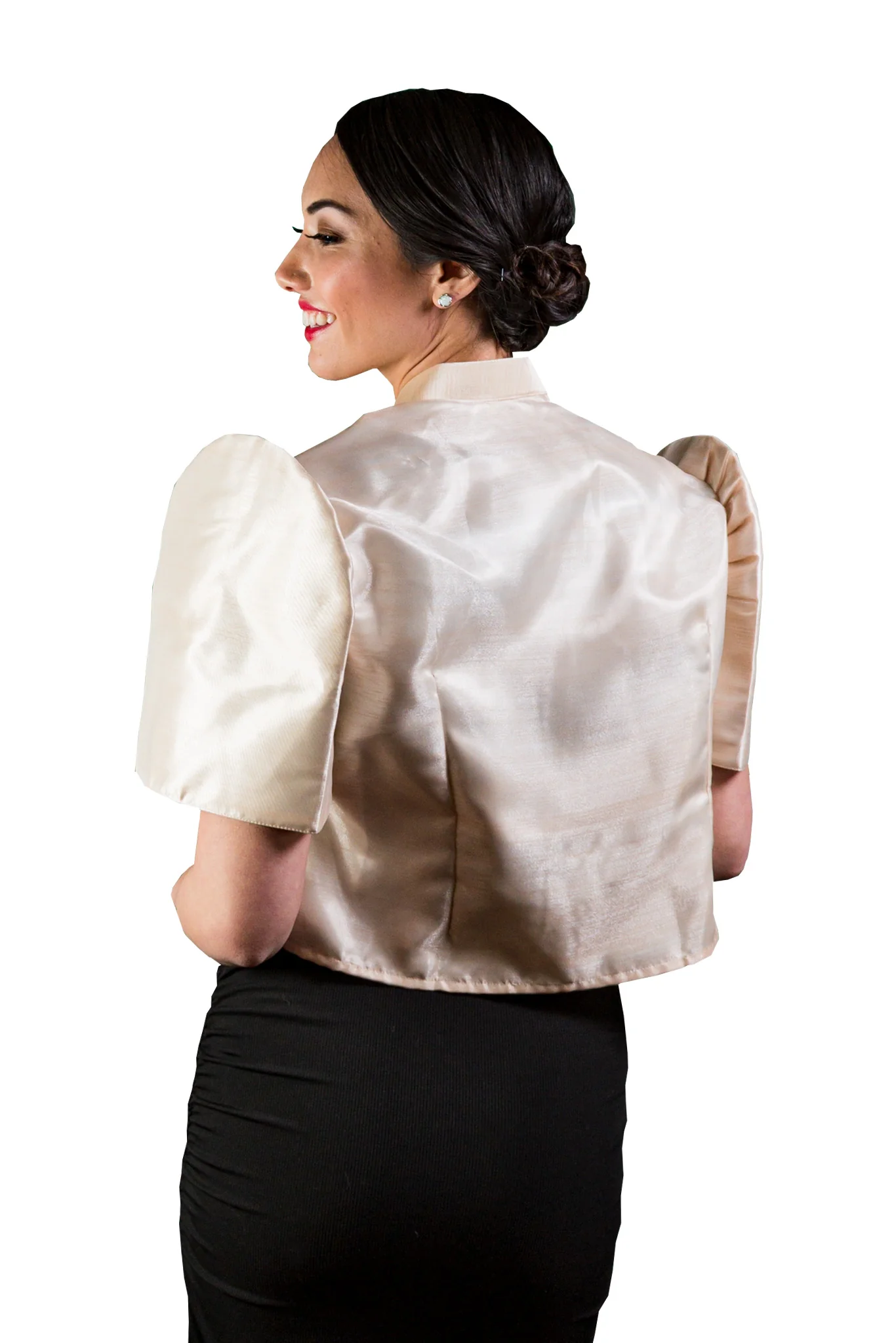 WR13 - One-Button Bolero Beige - Filipiniana - Image 2