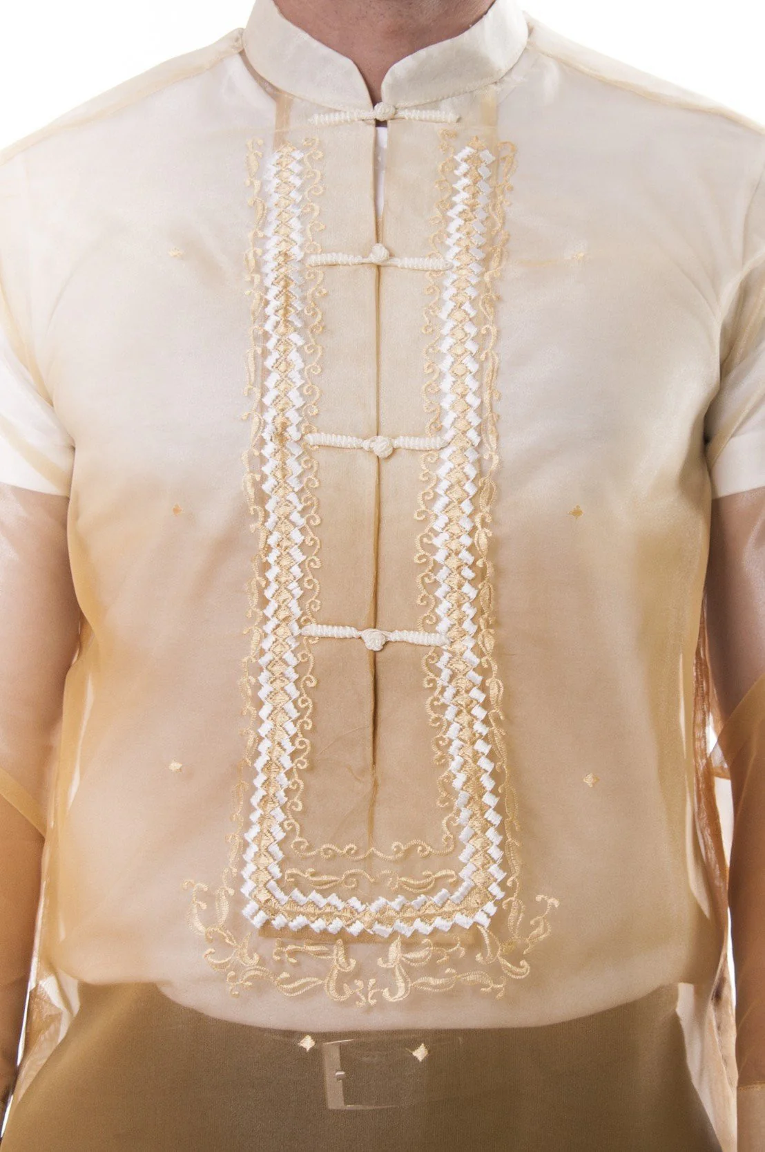 MO12 - Organza Barong Tagalog Gold - Image 3