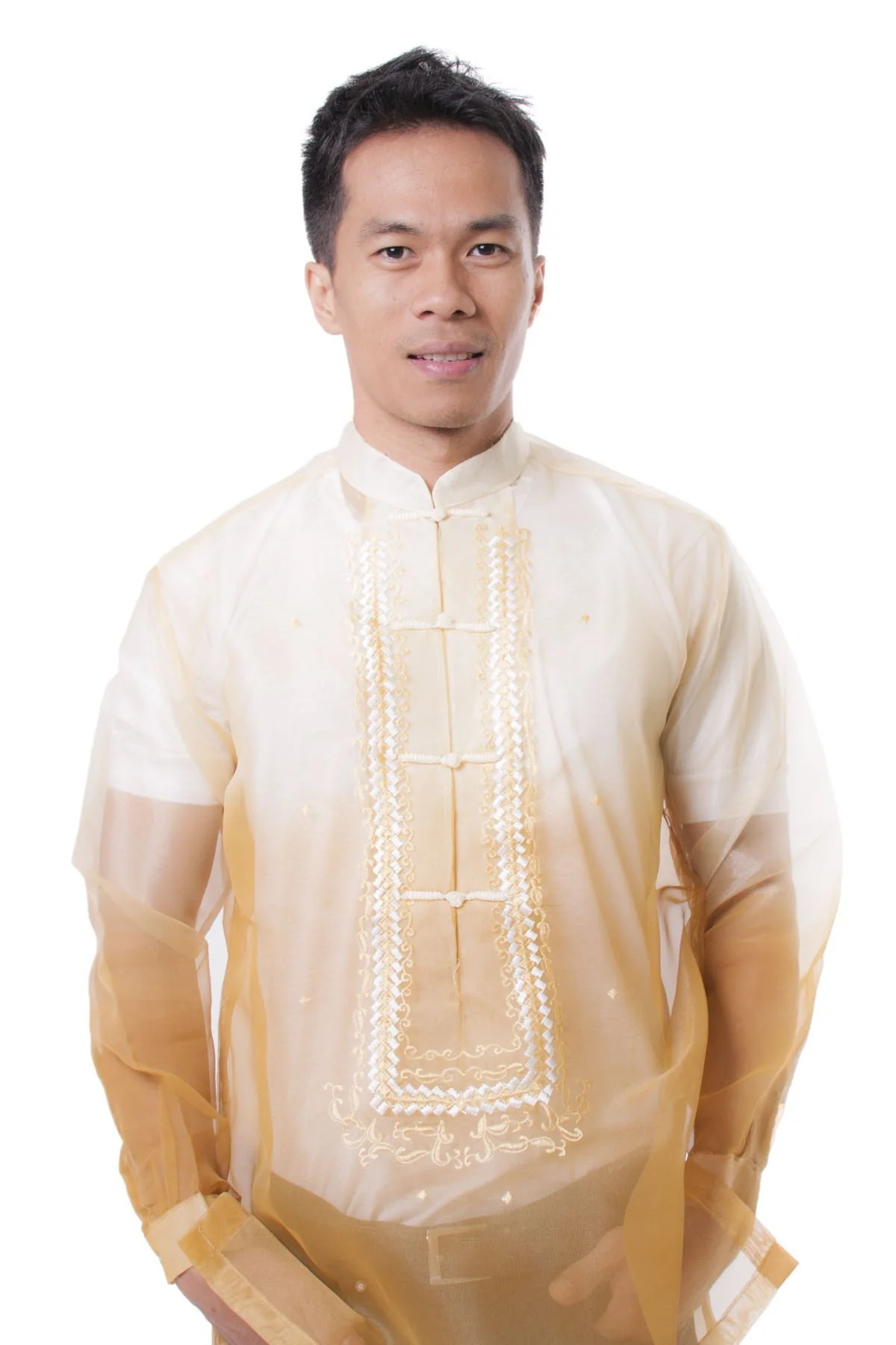 MO12 - Organza Barong Tagalog Gold - Image 4