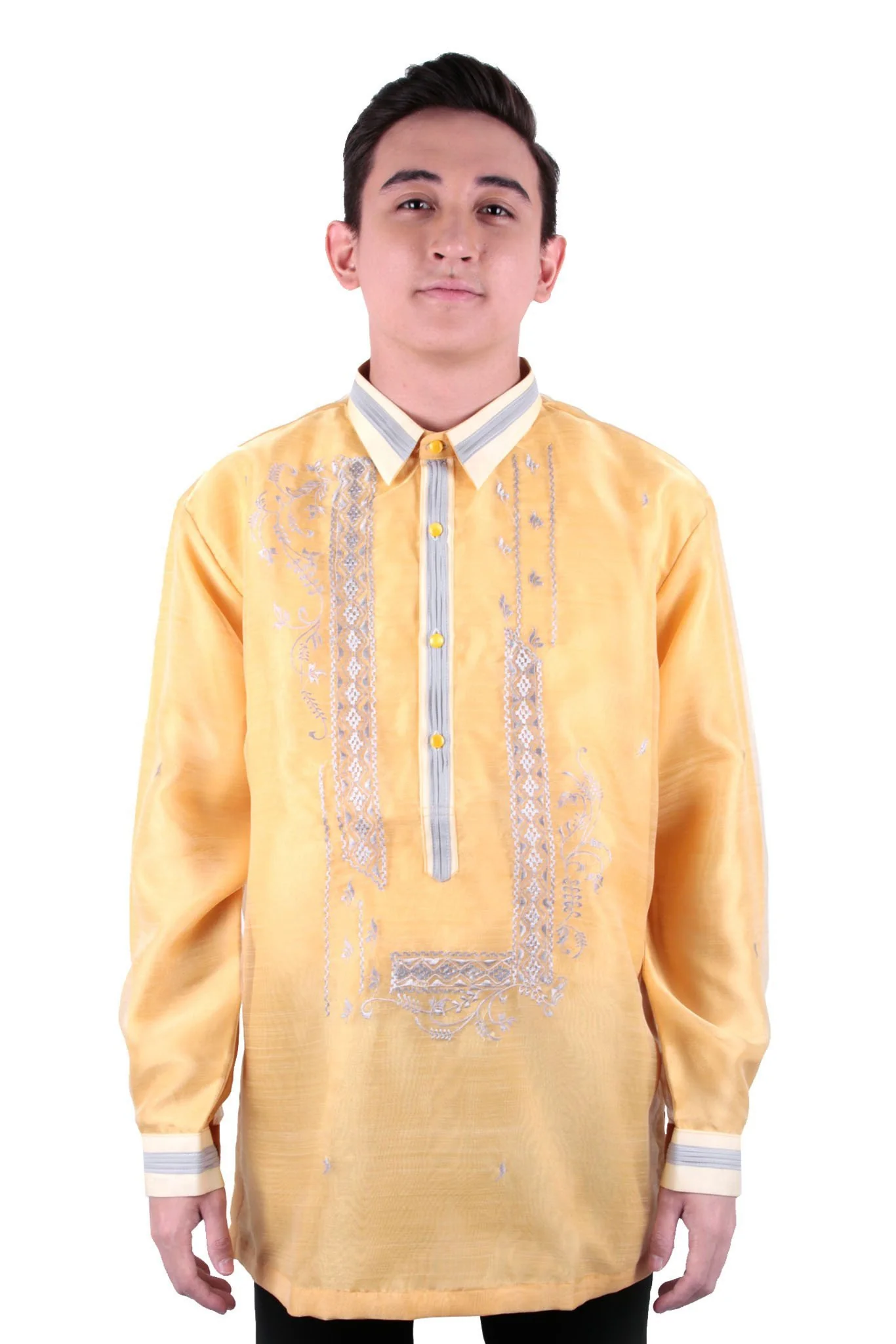MO24 - Organza Pina Barong Tagalog with Lining Gold