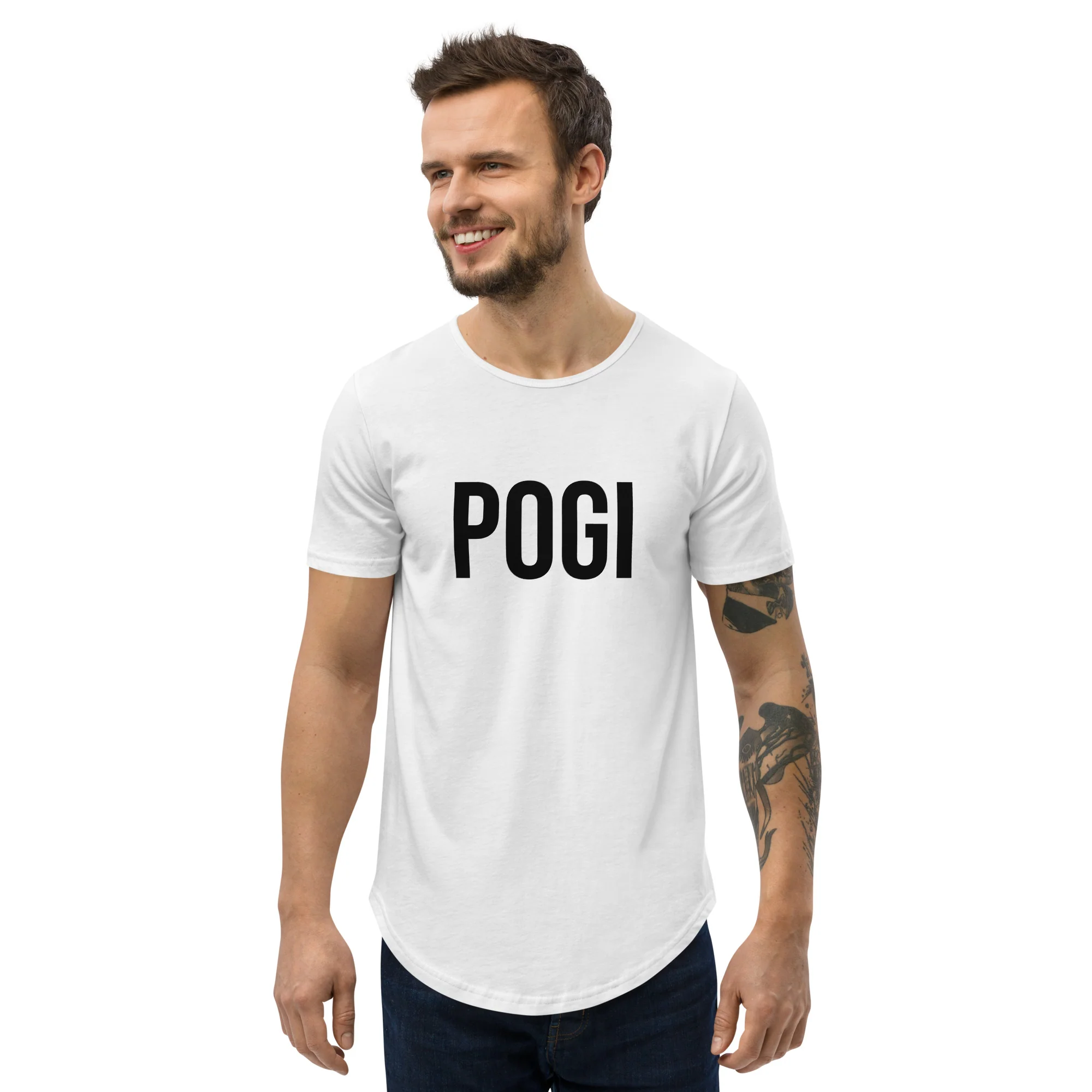 VTM11 - POGI Men's Curved Hem T-Shirt - Image 2