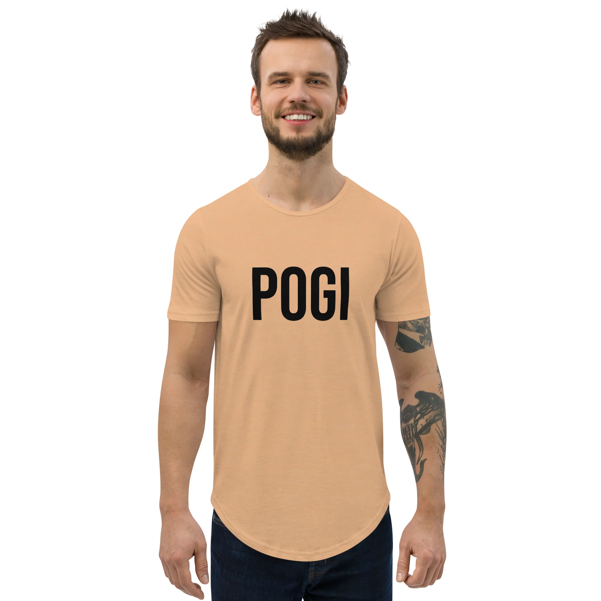 VTM11 - POGI Men's Curved Hem T-Shirt - Image 5