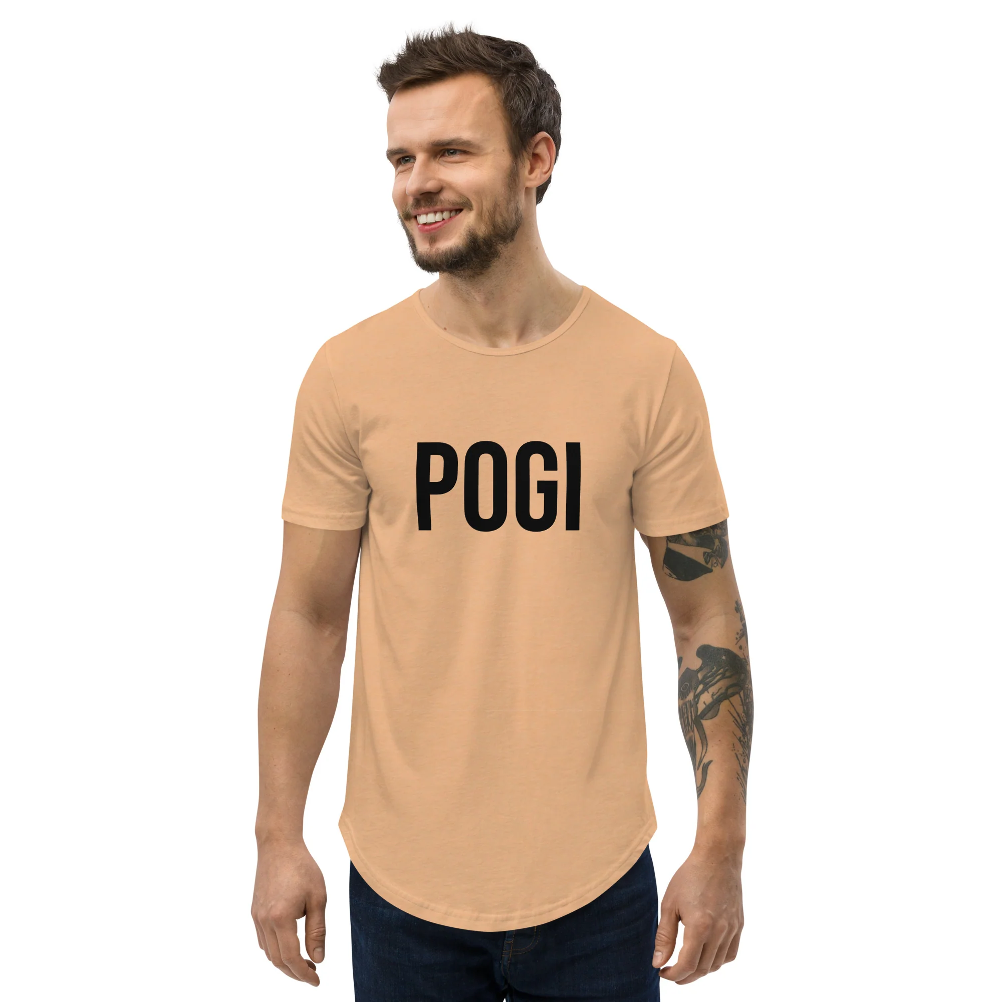 VTM11 - POGI Men's Curved Hem T-Shirt - Image 6