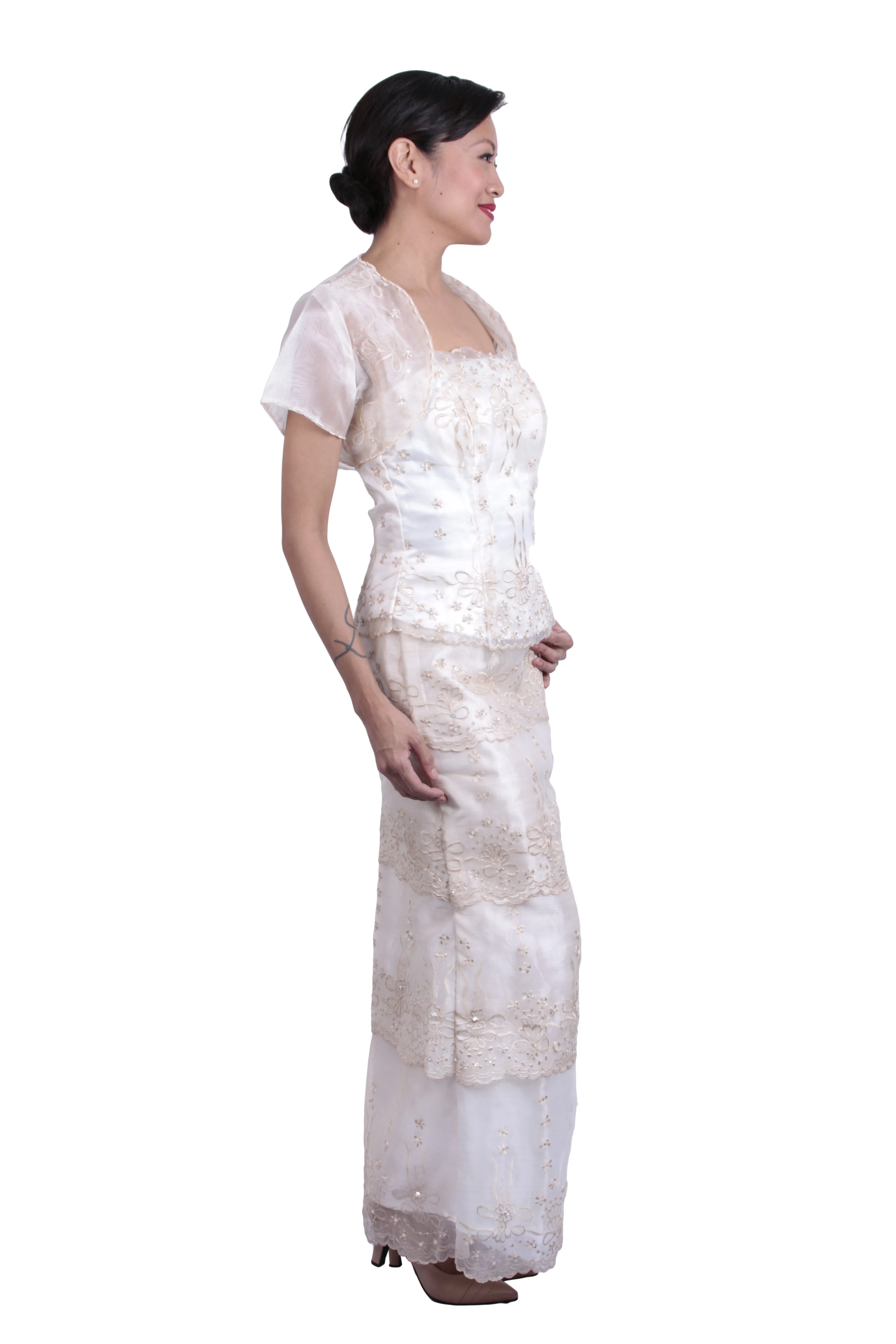 WS06 - MADE-TO-ORDER - Baro't Saya Bolero with Three-Layer Skirt - Filipiniana - Image 4
