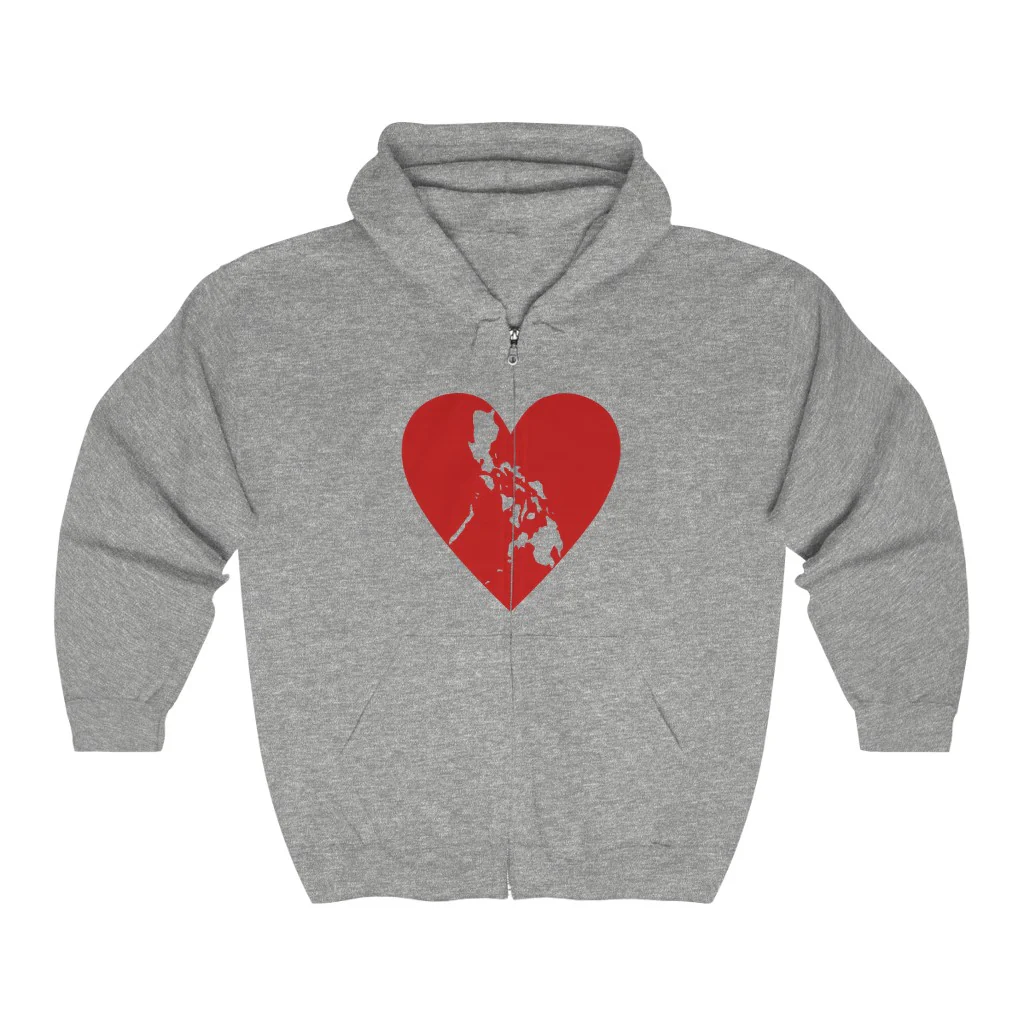 Pusong Pinoy - Unisex Heavy Blend™ Full Zip Hoodie - 4 Colors Available - Image 3