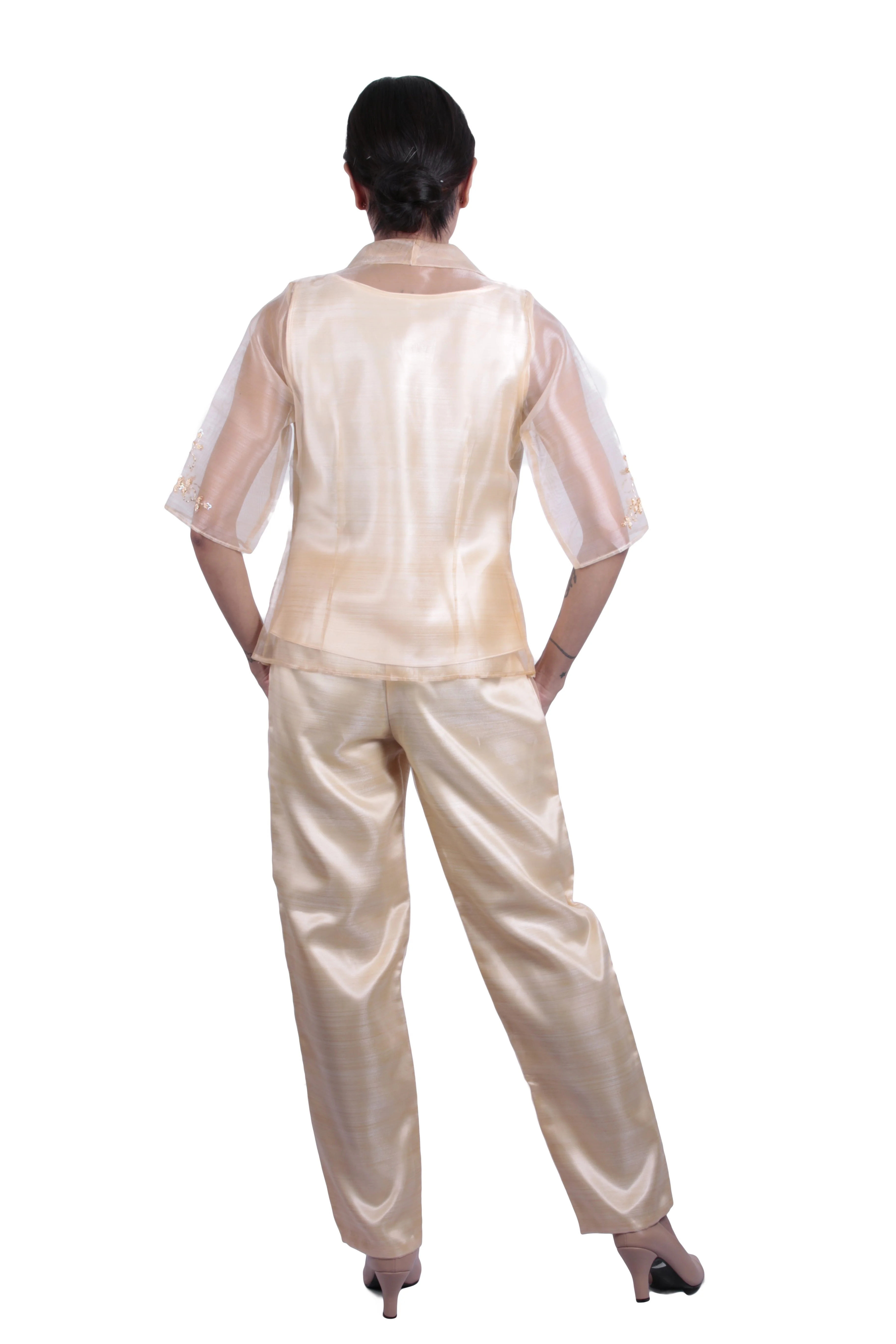 WS10 - MADE-TO-ORDER - Three-Piece Blazer and Pants Set - Filipiniana - Image 4