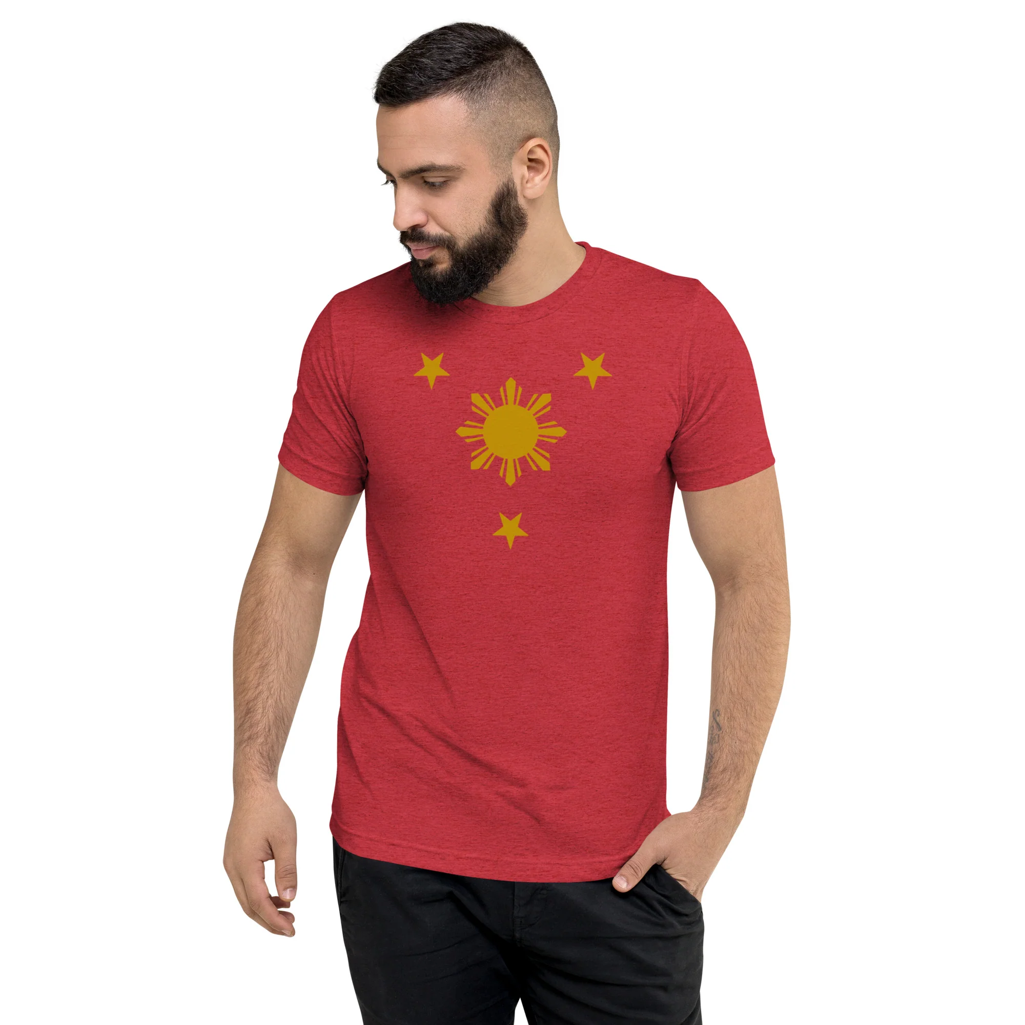 XMT01 - Three Stars and Sun Unisex T-shirt - 14 Colors Available - Image 18