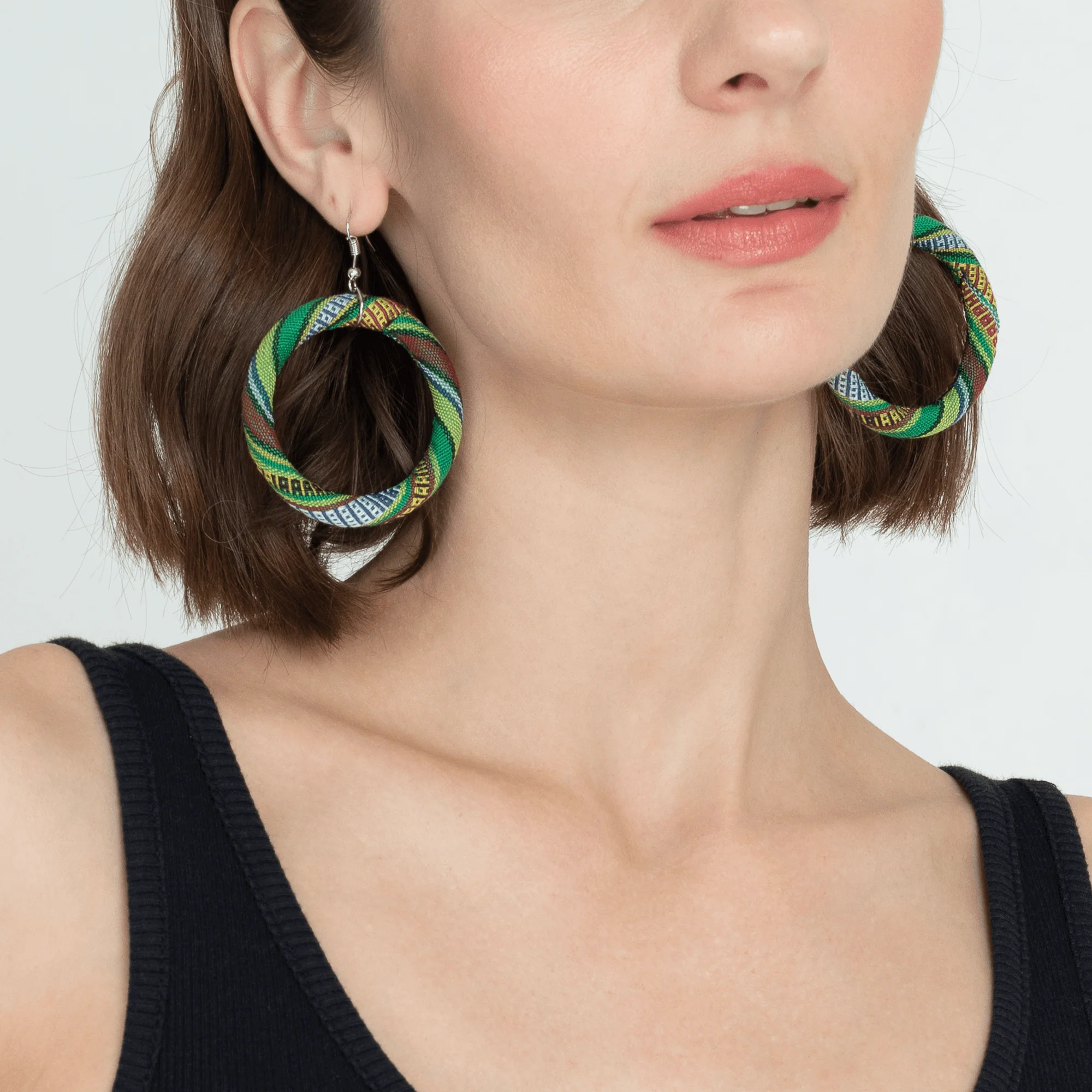 VMWE2 - Yakan Earrings - Yellow - Image 2