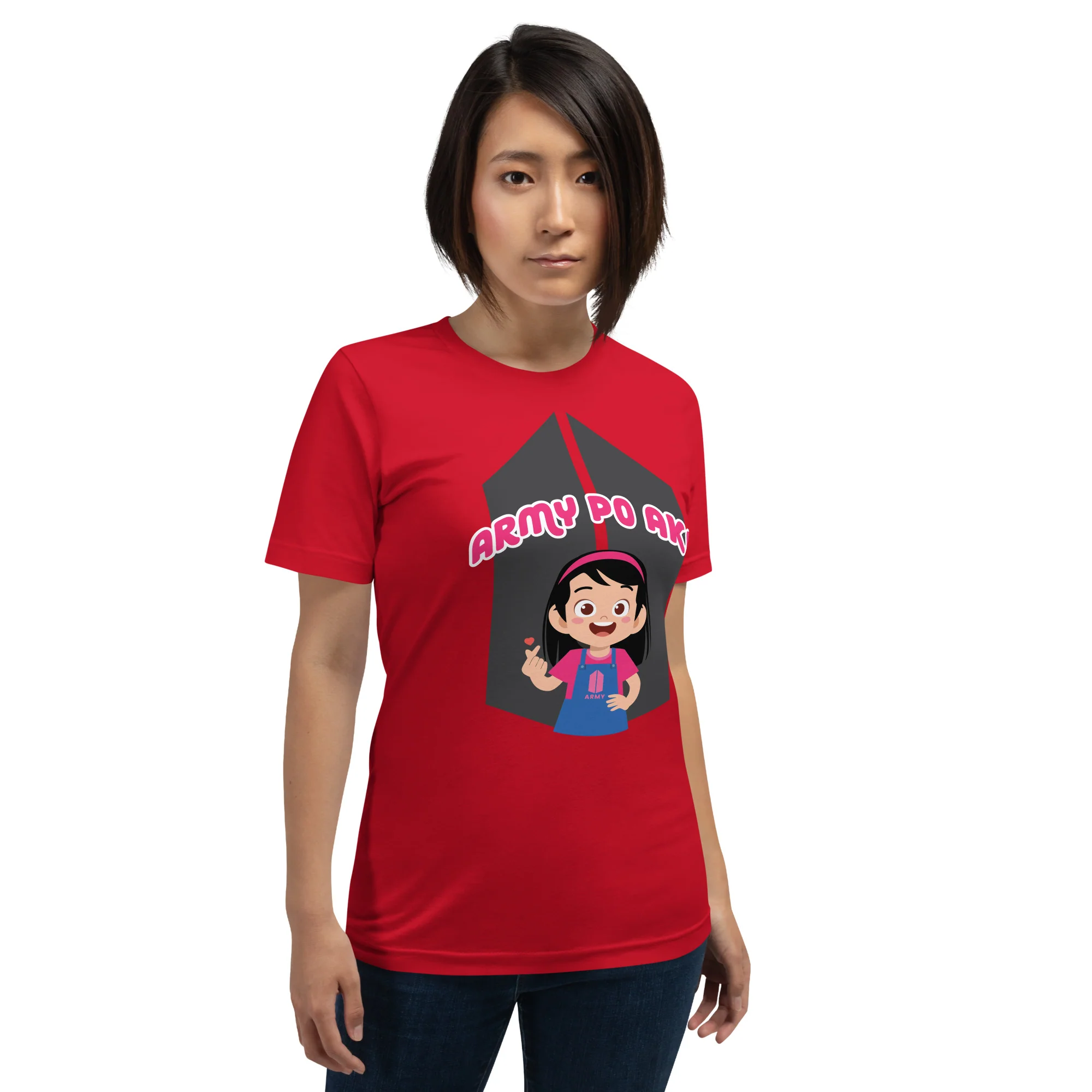 VTM19 - Army Po Ako Girl Adult T-Shirt - Image 4