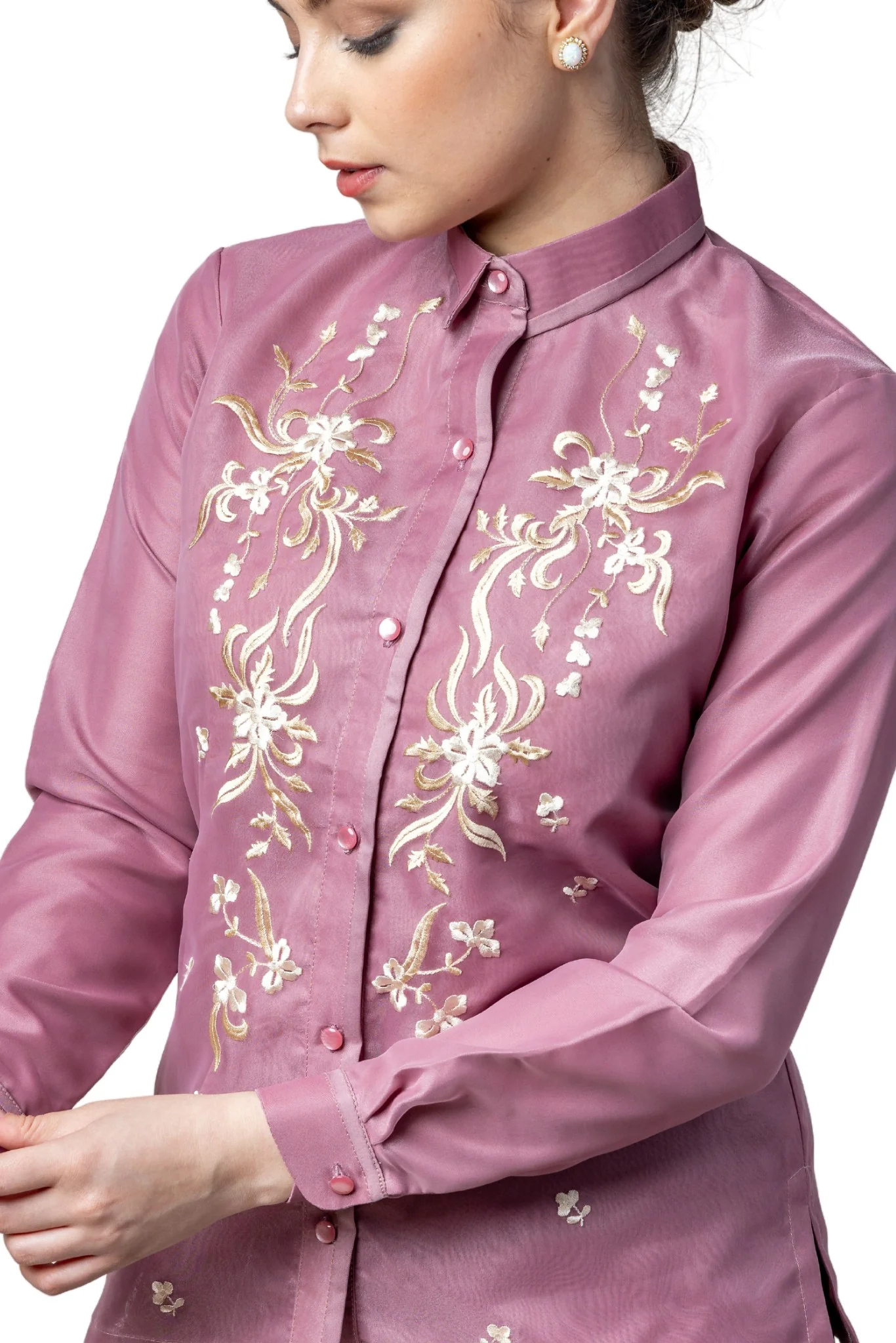 WO11 - Women's Barong Tagalog Pink - Filipiniana - Image 3