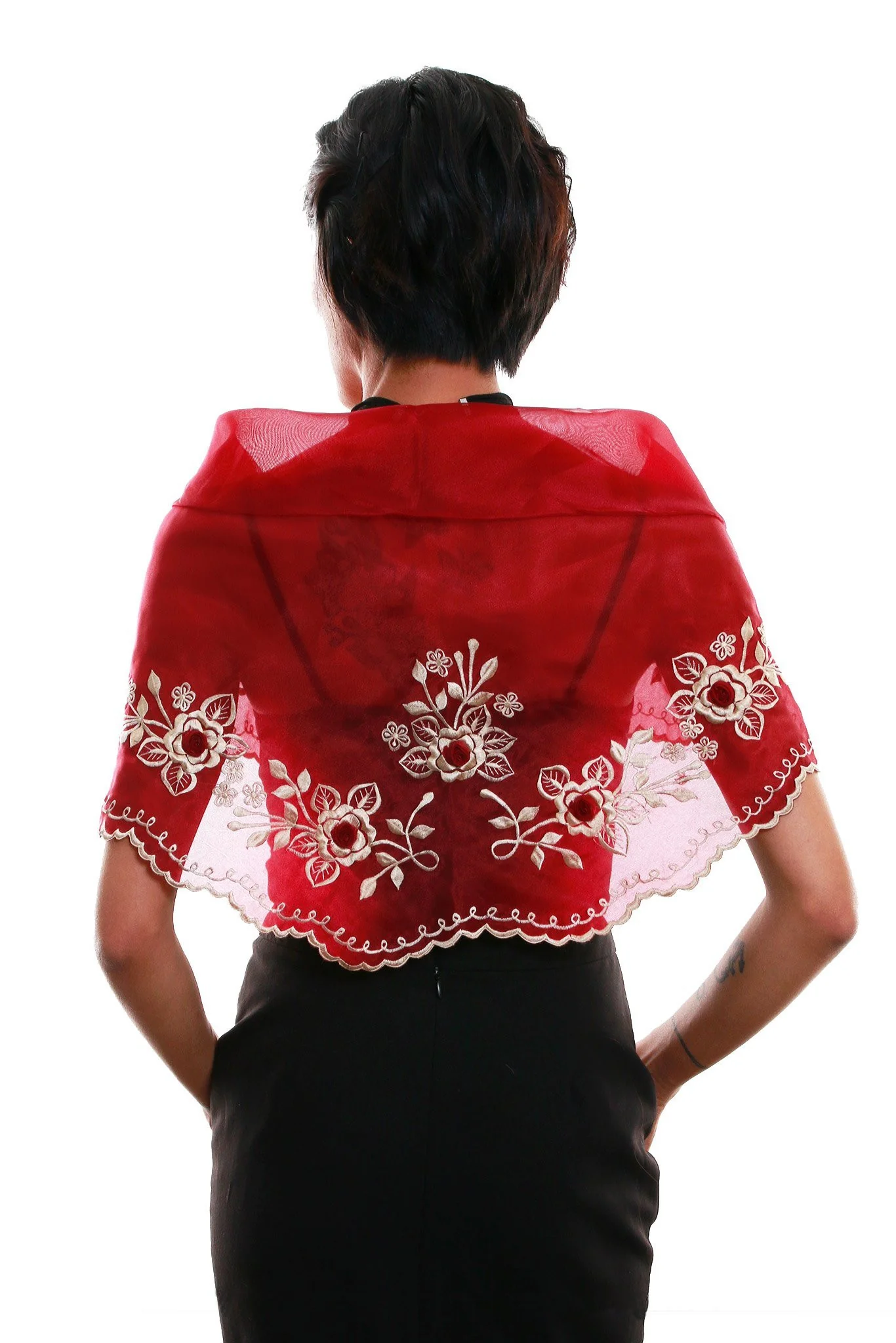WA05 - Classic Alampay Maroon - Filipiniana - Image 2