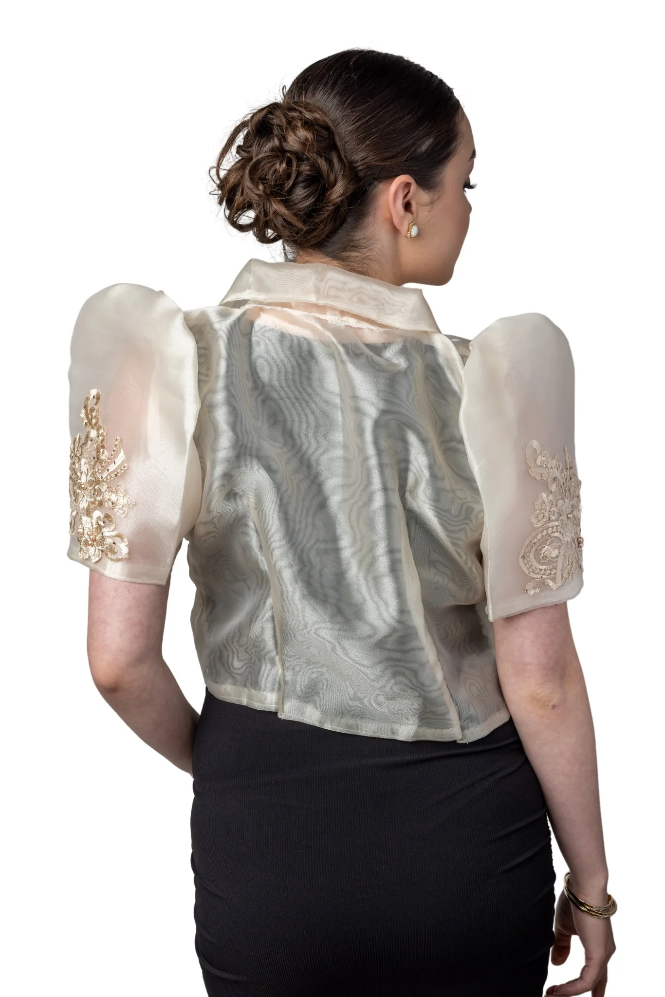 WR17 - Full-Open Bolero Beige - Filipiniana - Image 2