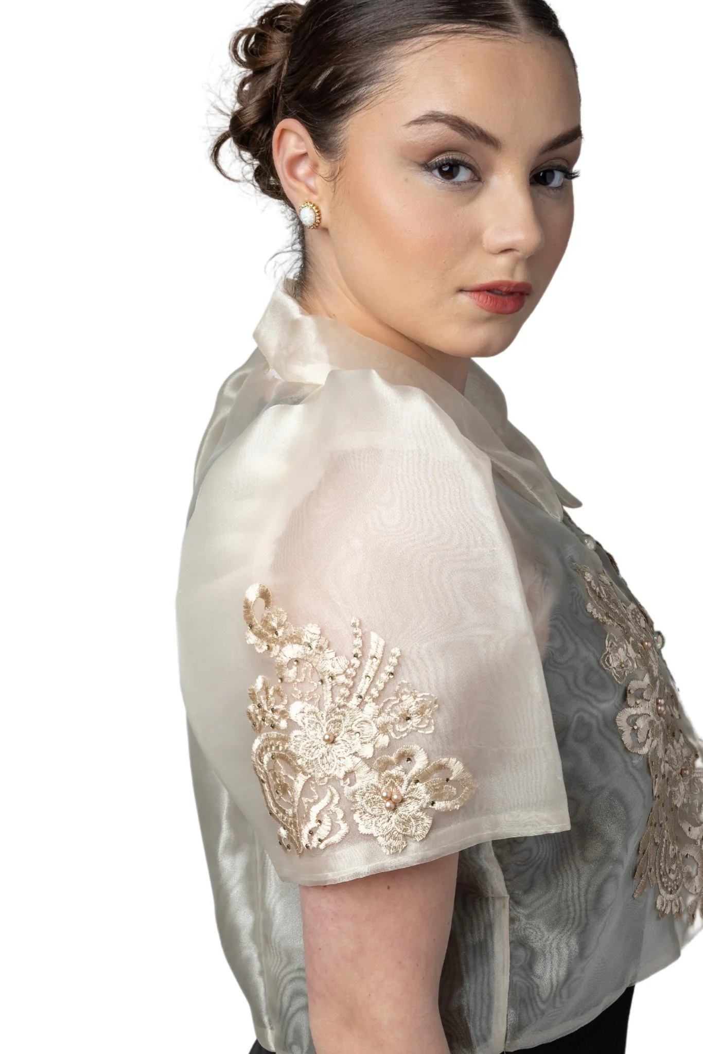 WR17 - Full-Open Bolero Beige - Filipiniana - Image 3