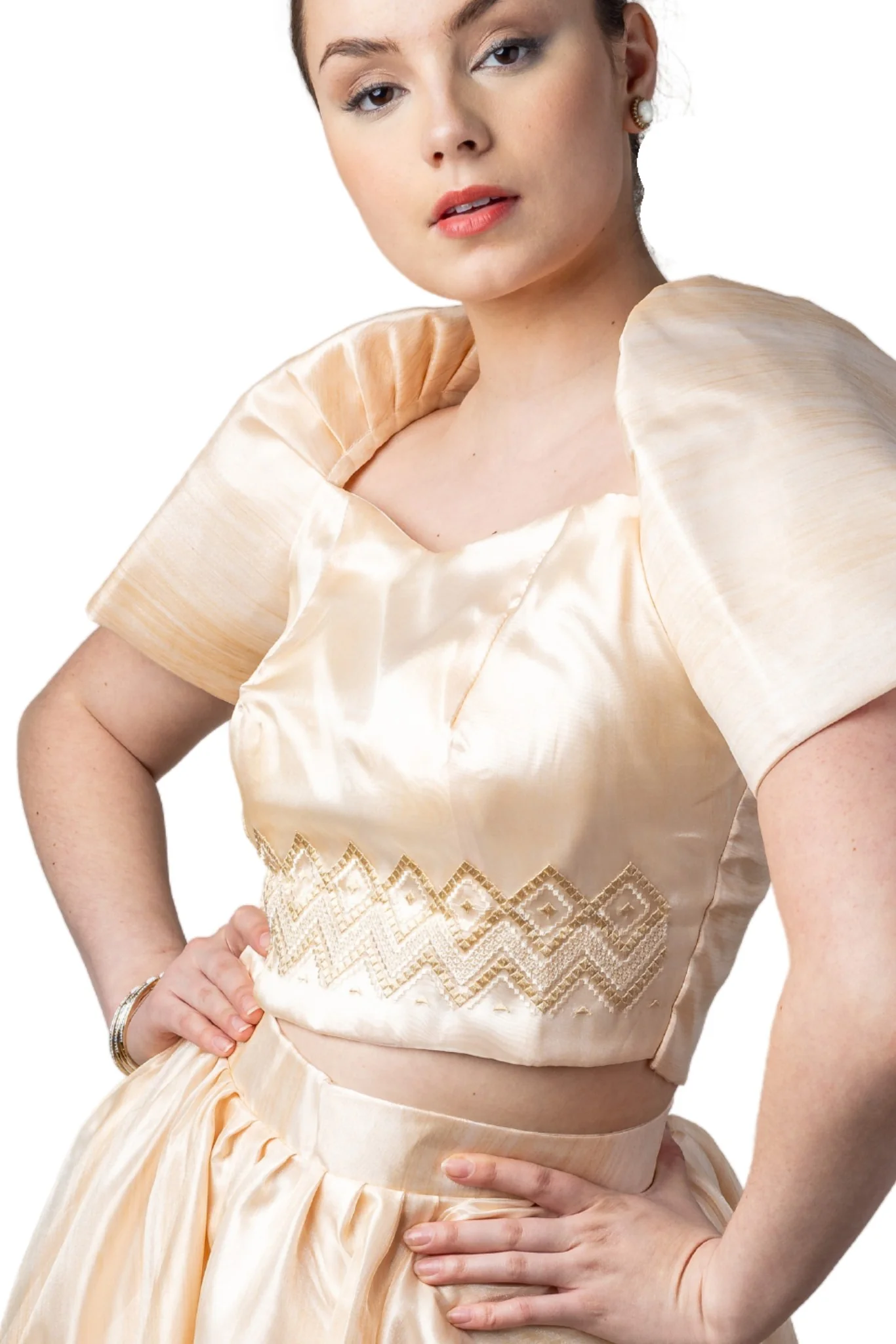 WS25 - Baro't Saya Organza Pina Filipiniana - Top and Skirt Set - Image 3