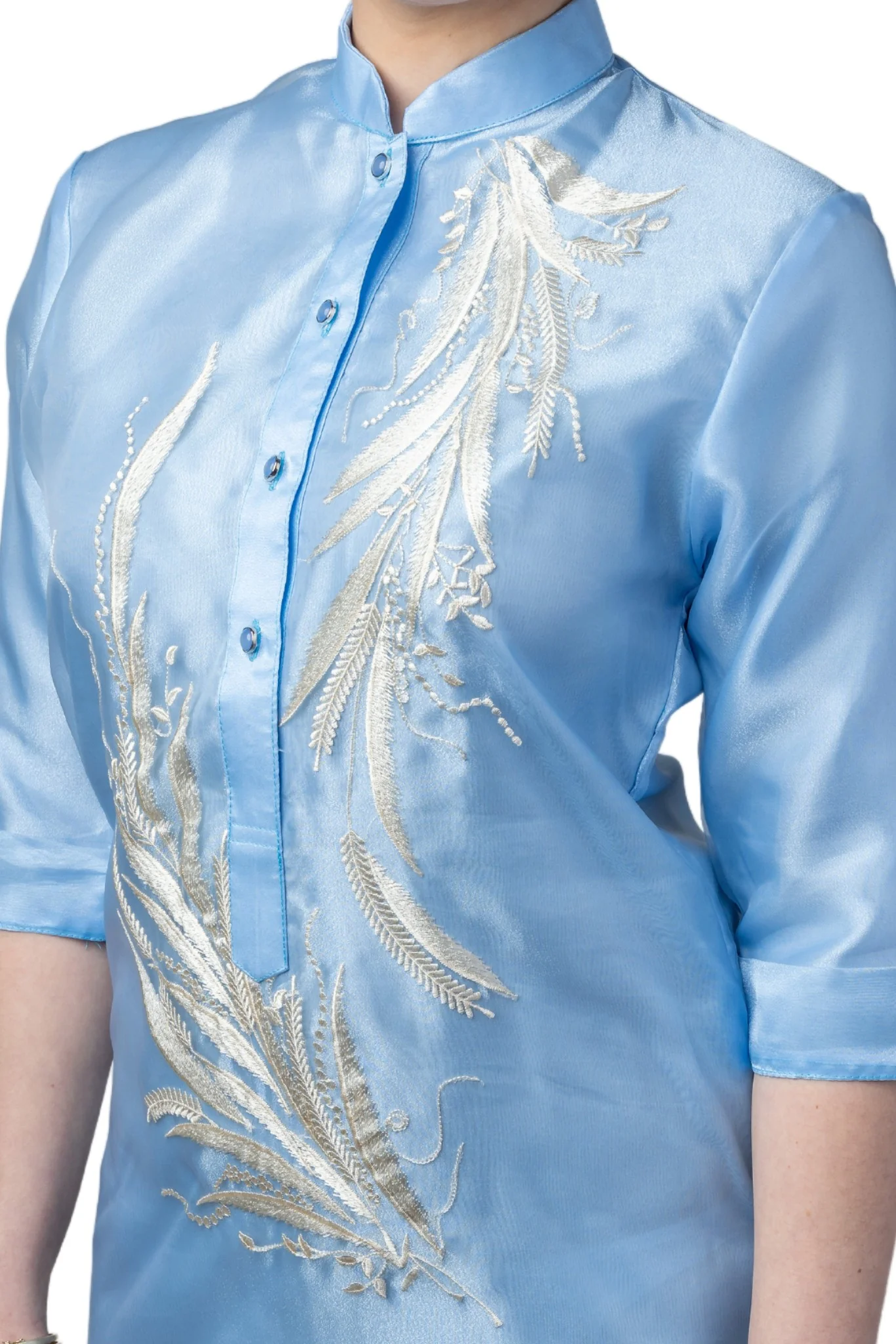 WV11 - Barong Tagalog Dress Blue - Filipiniana - Image 3